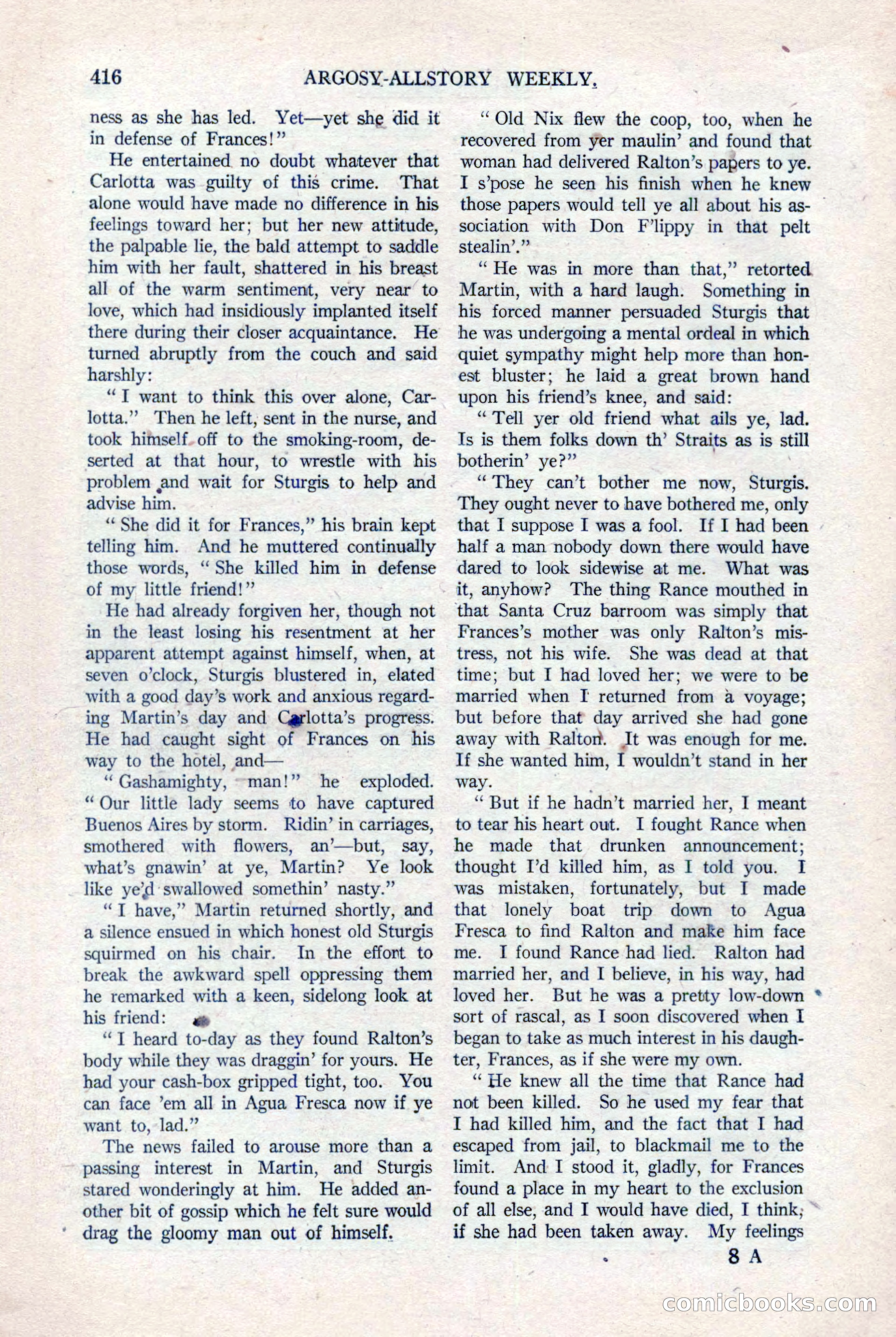 Argosy All-Story Weekly, August 20, 1921 — page 138 of 160