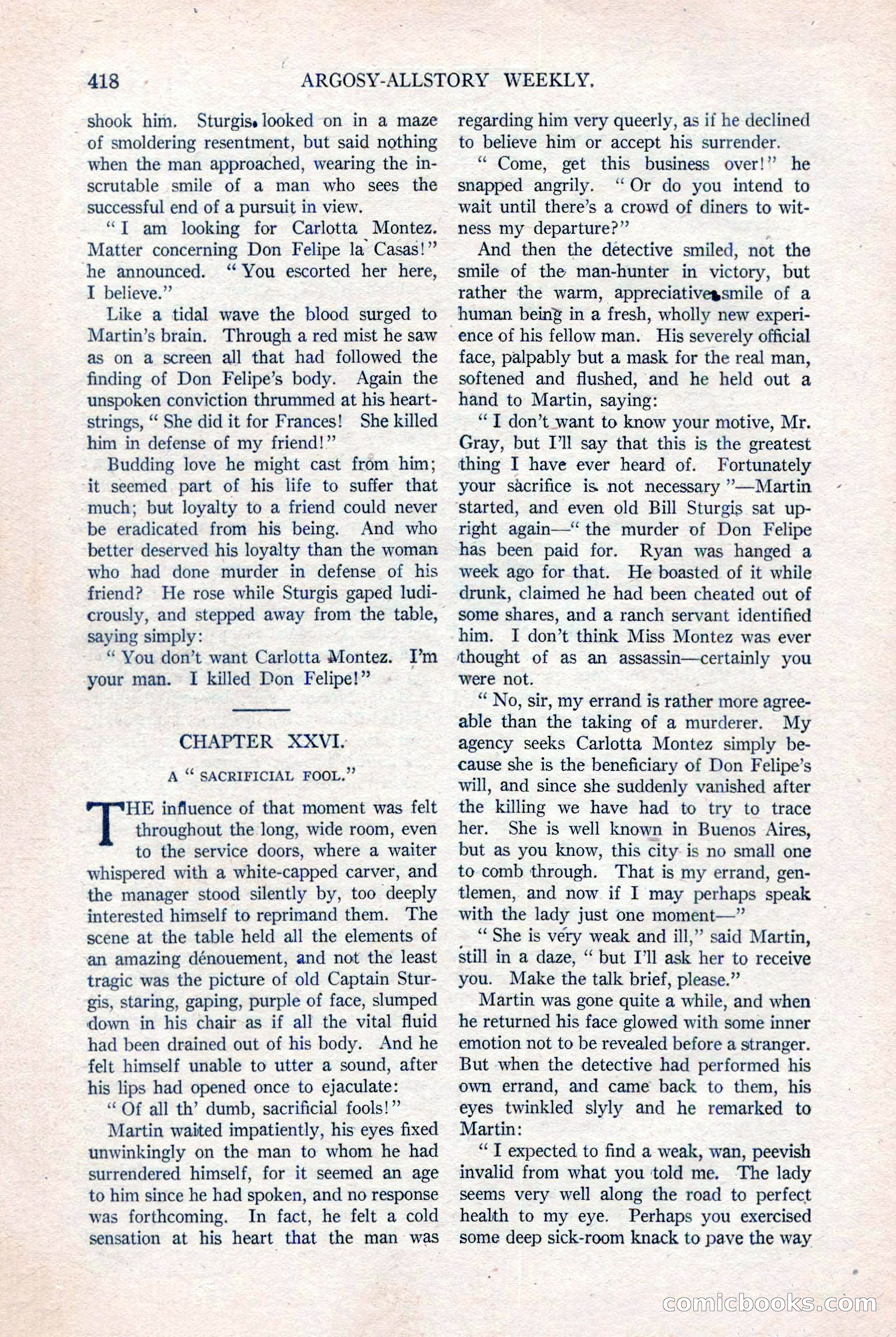 Argosy All-Story Weekly, August 20, 1921 — page 140 of 160
