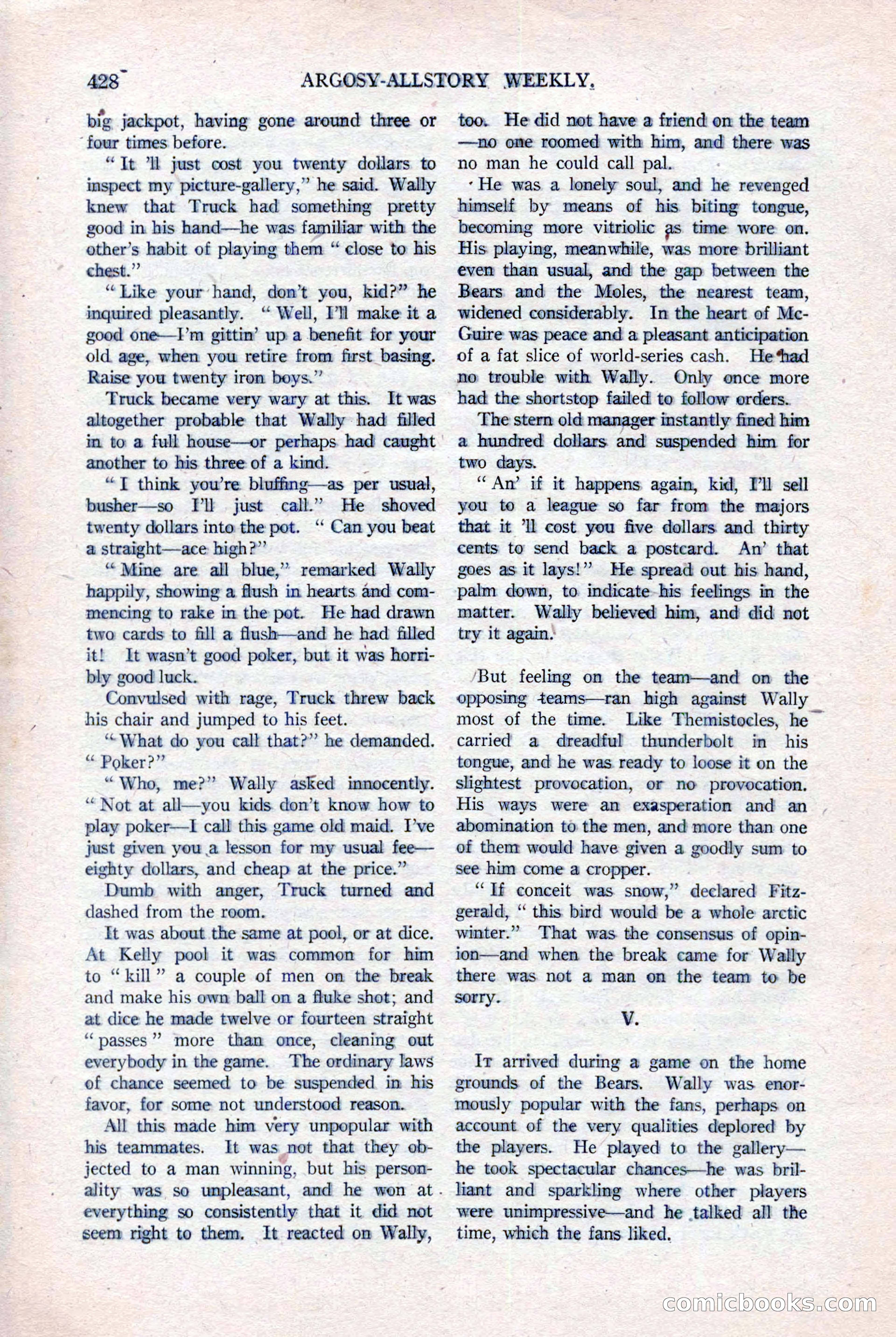 Argosy All-Story Weekly, August 20, 1921 — page 150 of 160