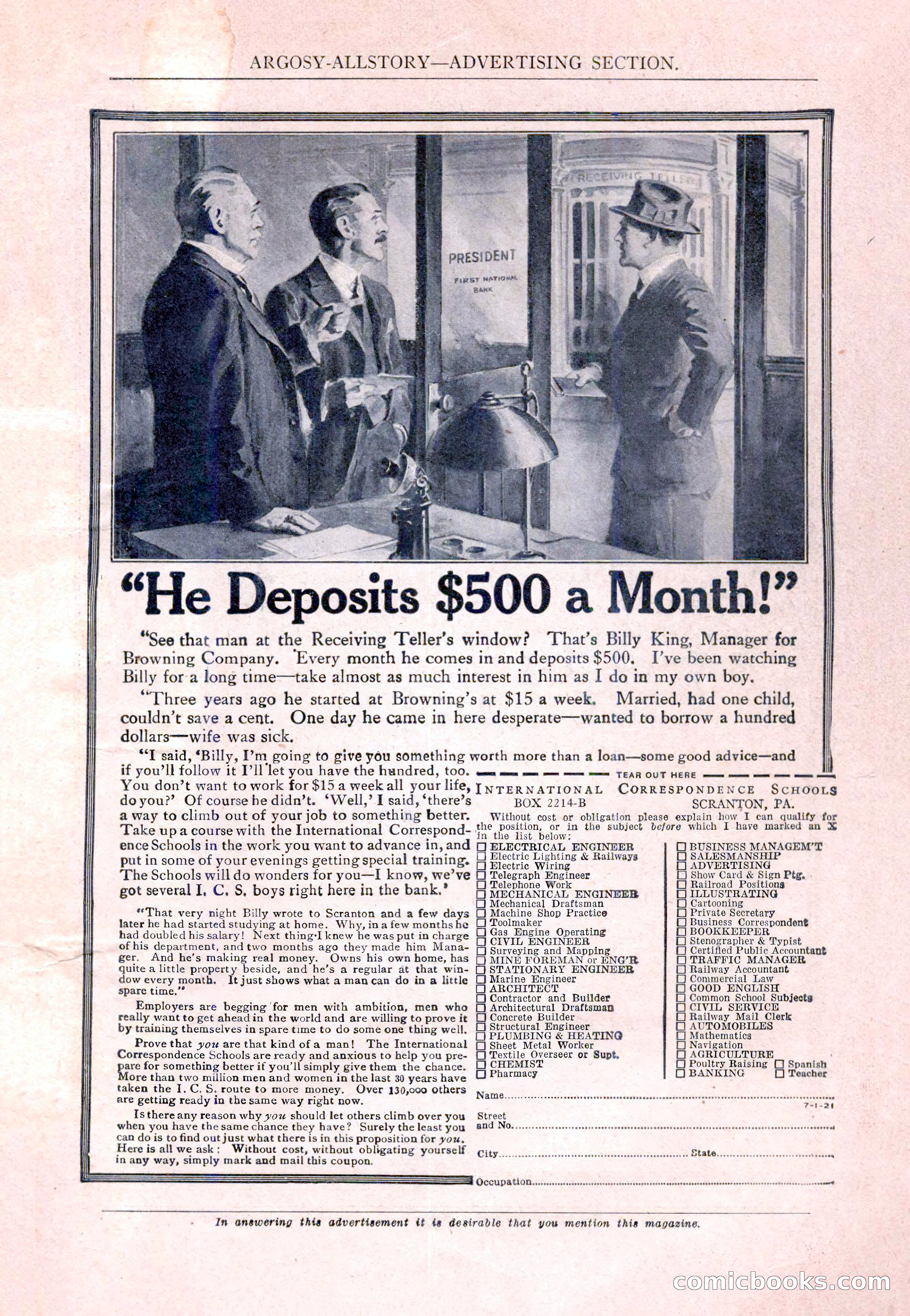 Argosy All-Story Weekly, August 20, 1921 — page 157 of 160