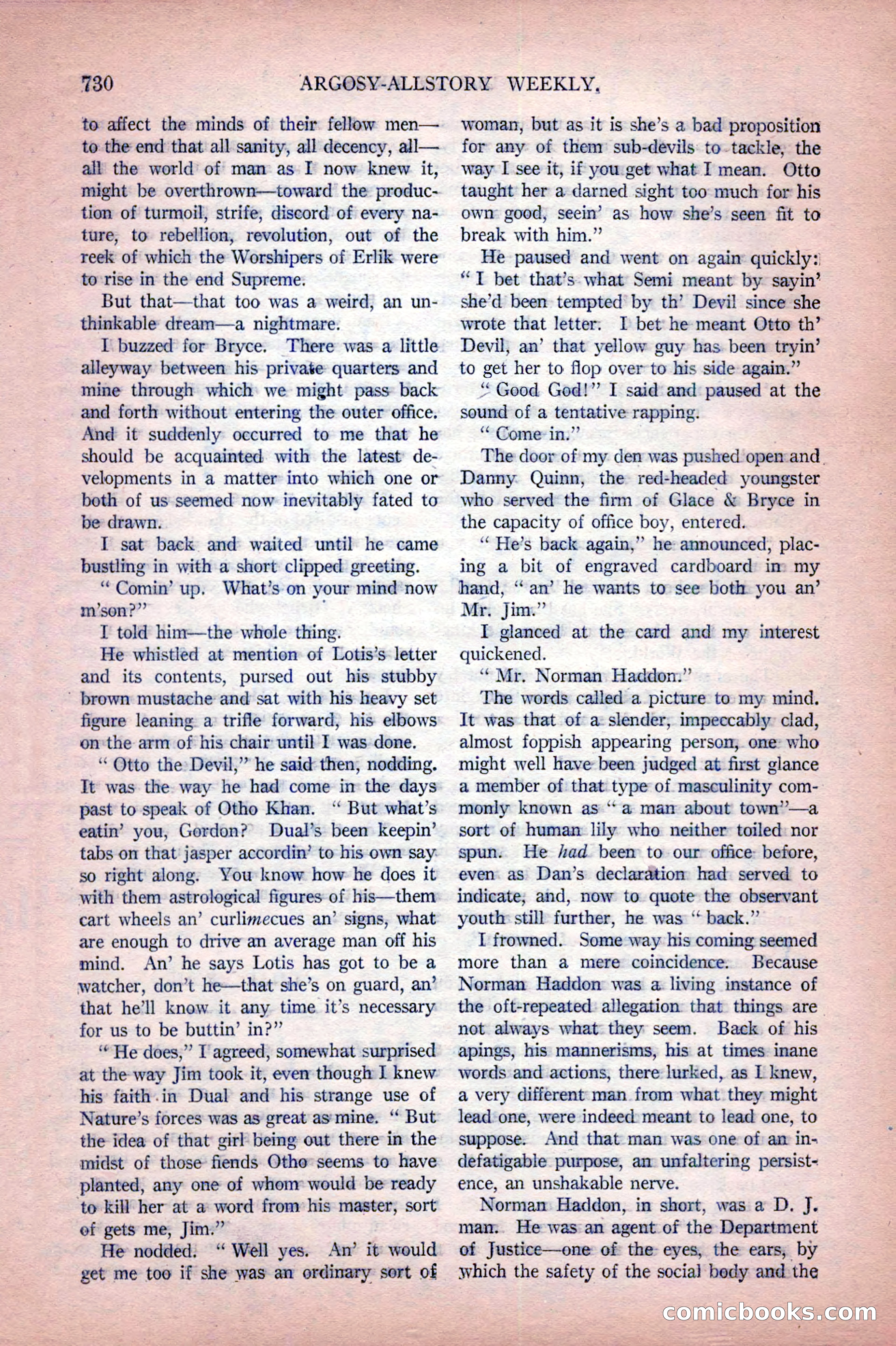 Argosy All-Story Weekly, October 22, 1921 — page 20 of 156