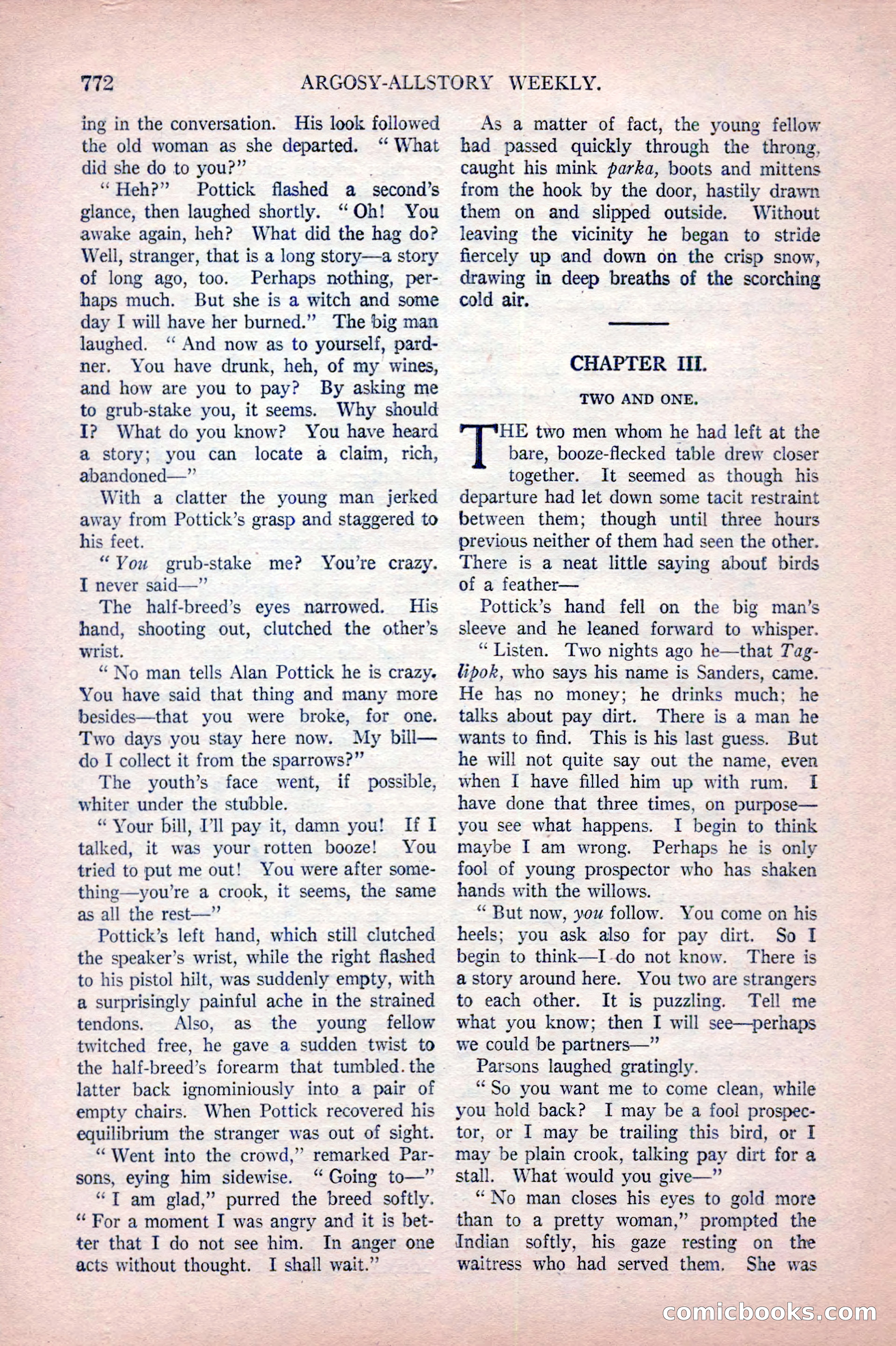 Argosy All-Story Weekly, October 22, 1921 — page 62 of 156