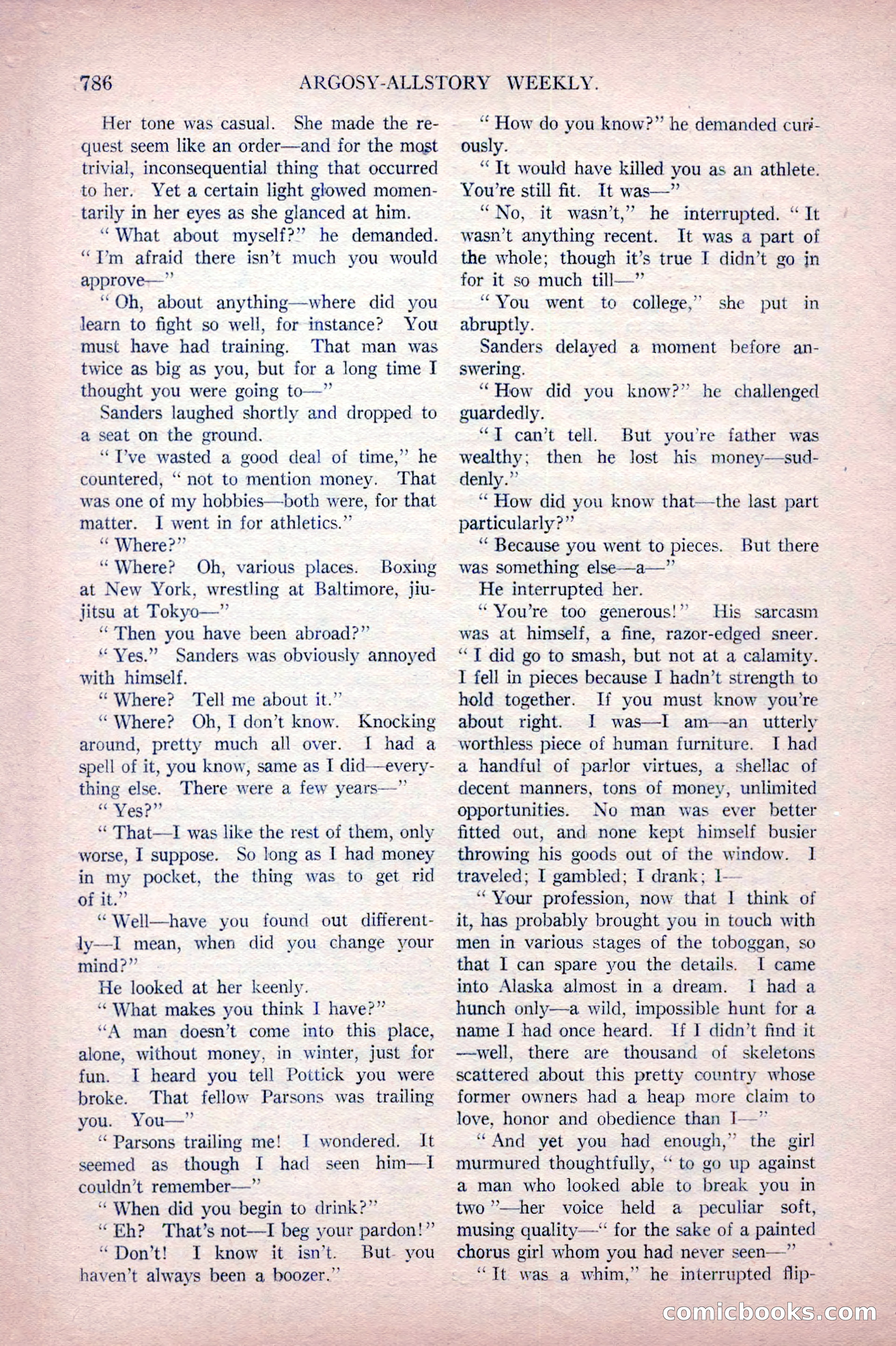 Argosy All-Story Weekly, October 22, 1921 — page 76 of 156