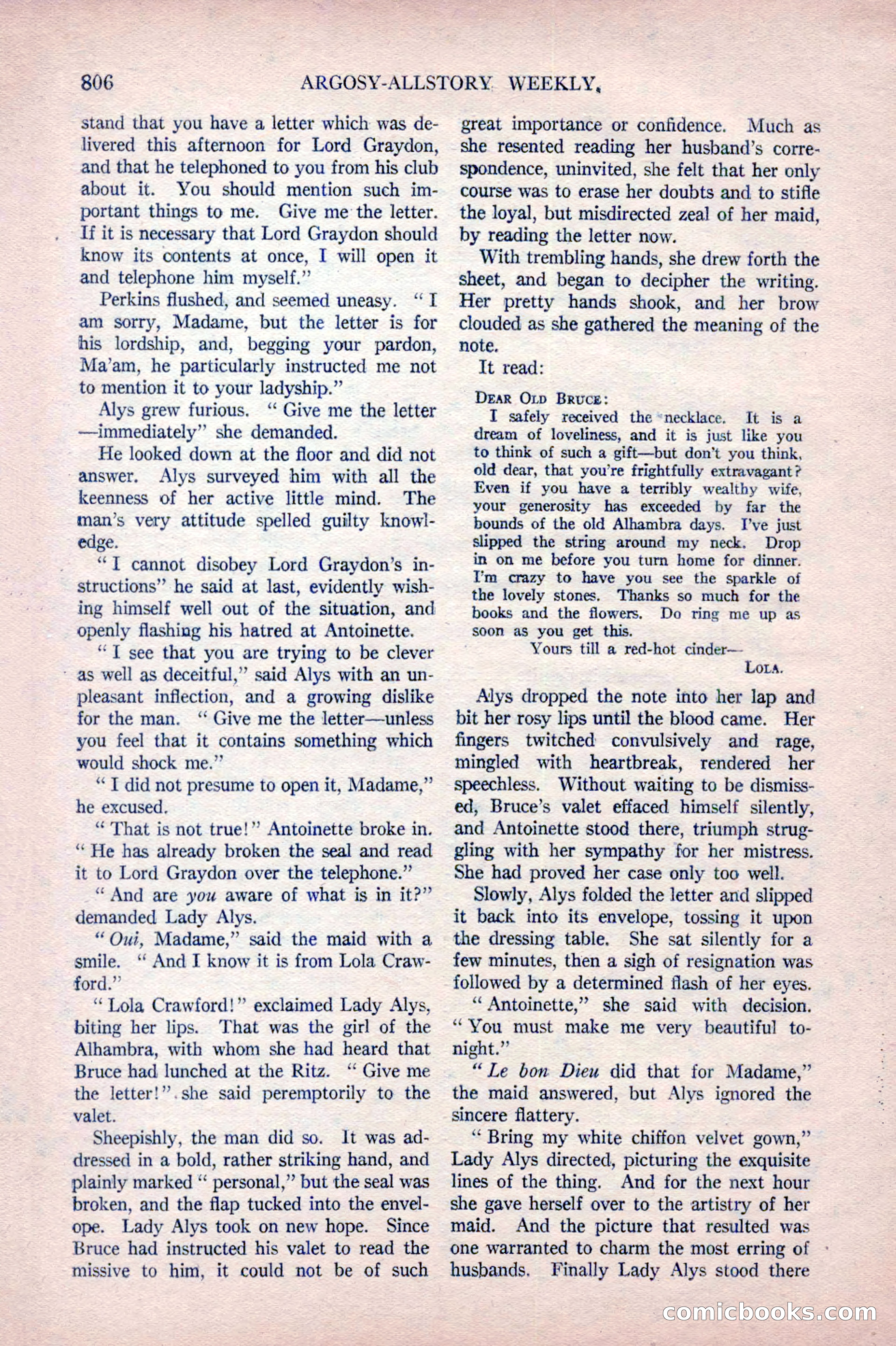 Argosy All-Story Weekly, October 22, 1921 — page 96 of 156