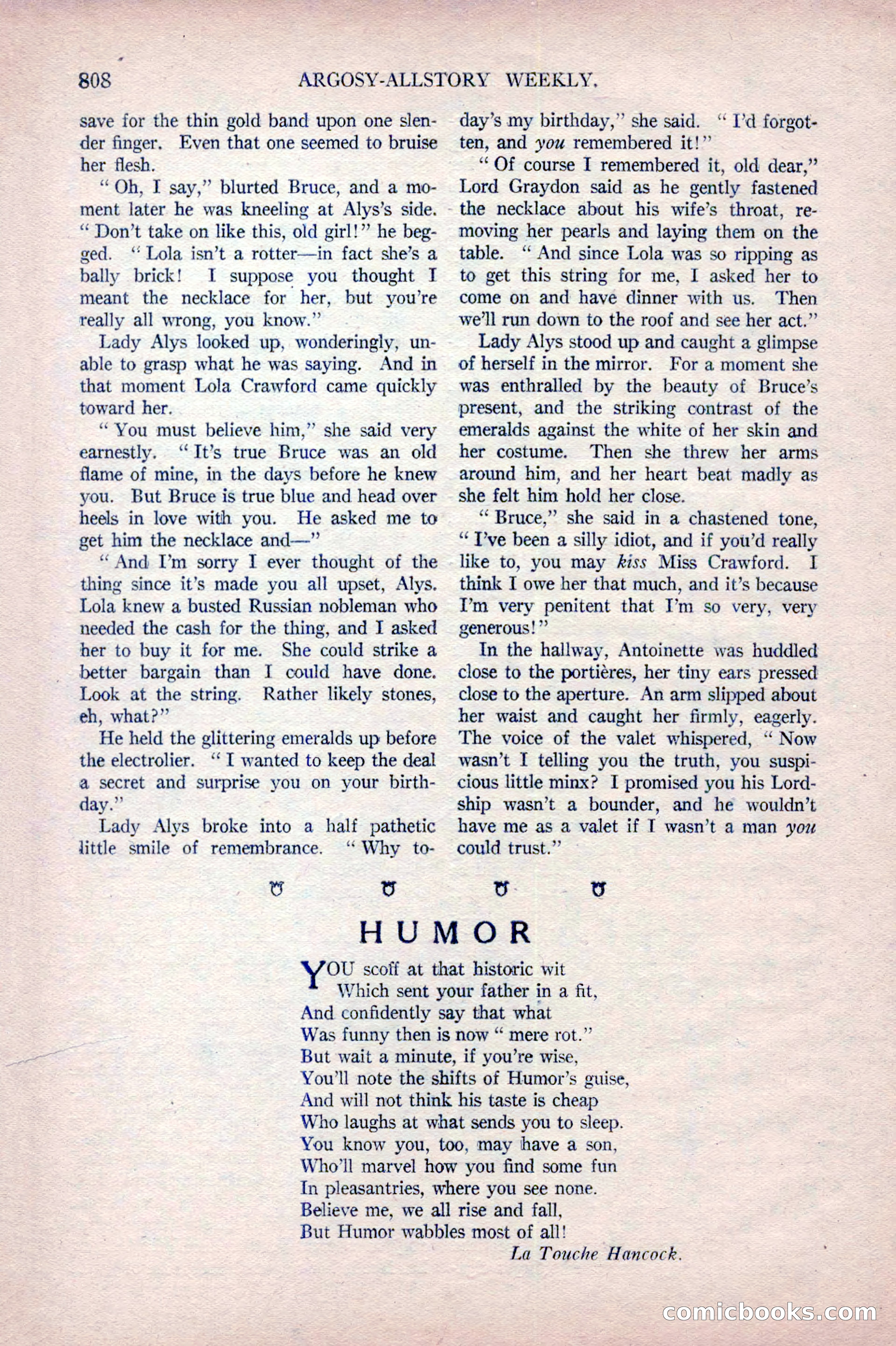 Argosy All-Story Weekly, October 22, 1921 — page 98 of 156