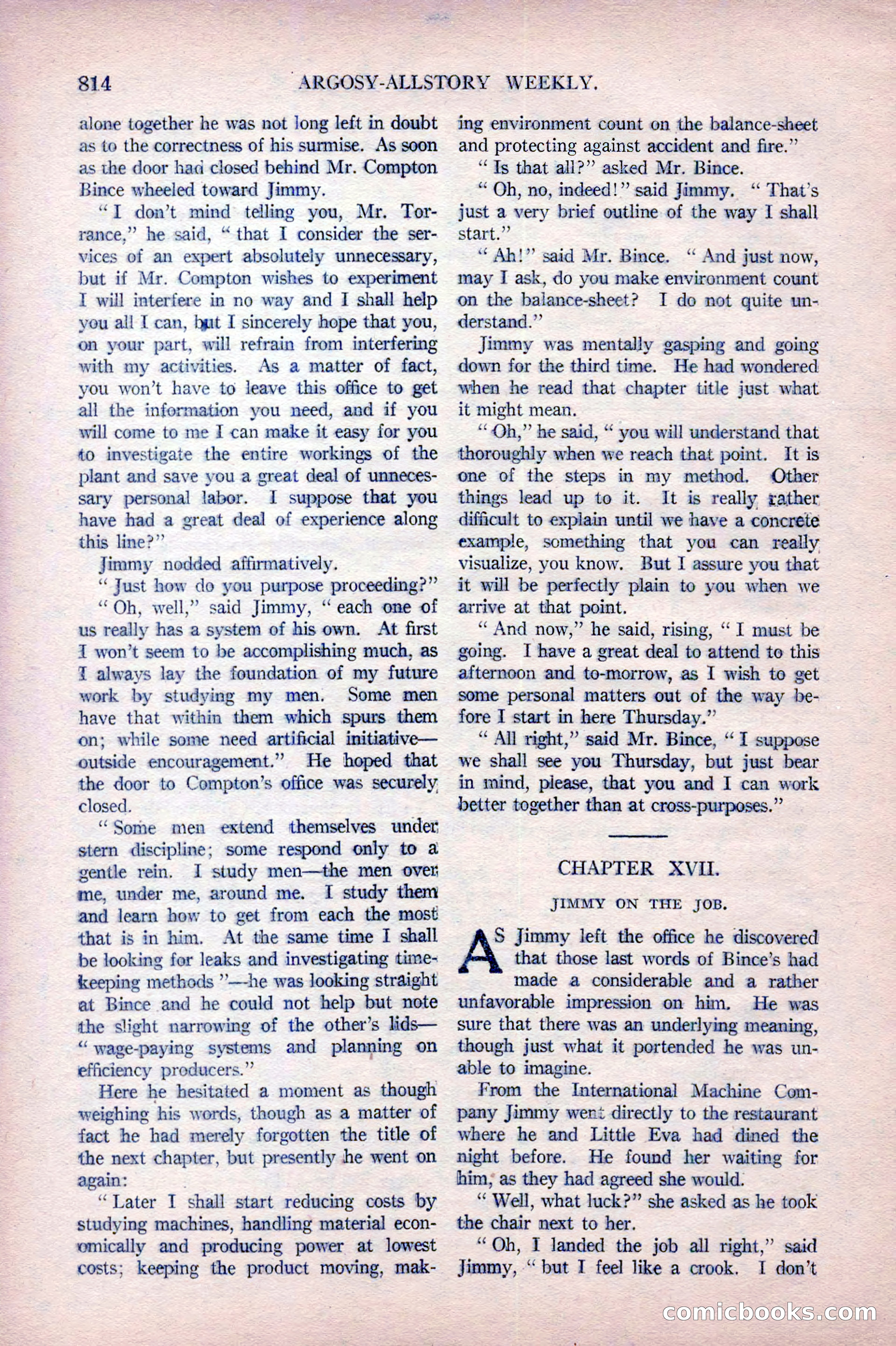 Argosy All-Story Weekly, October 22, 1921 — page 104 of 156