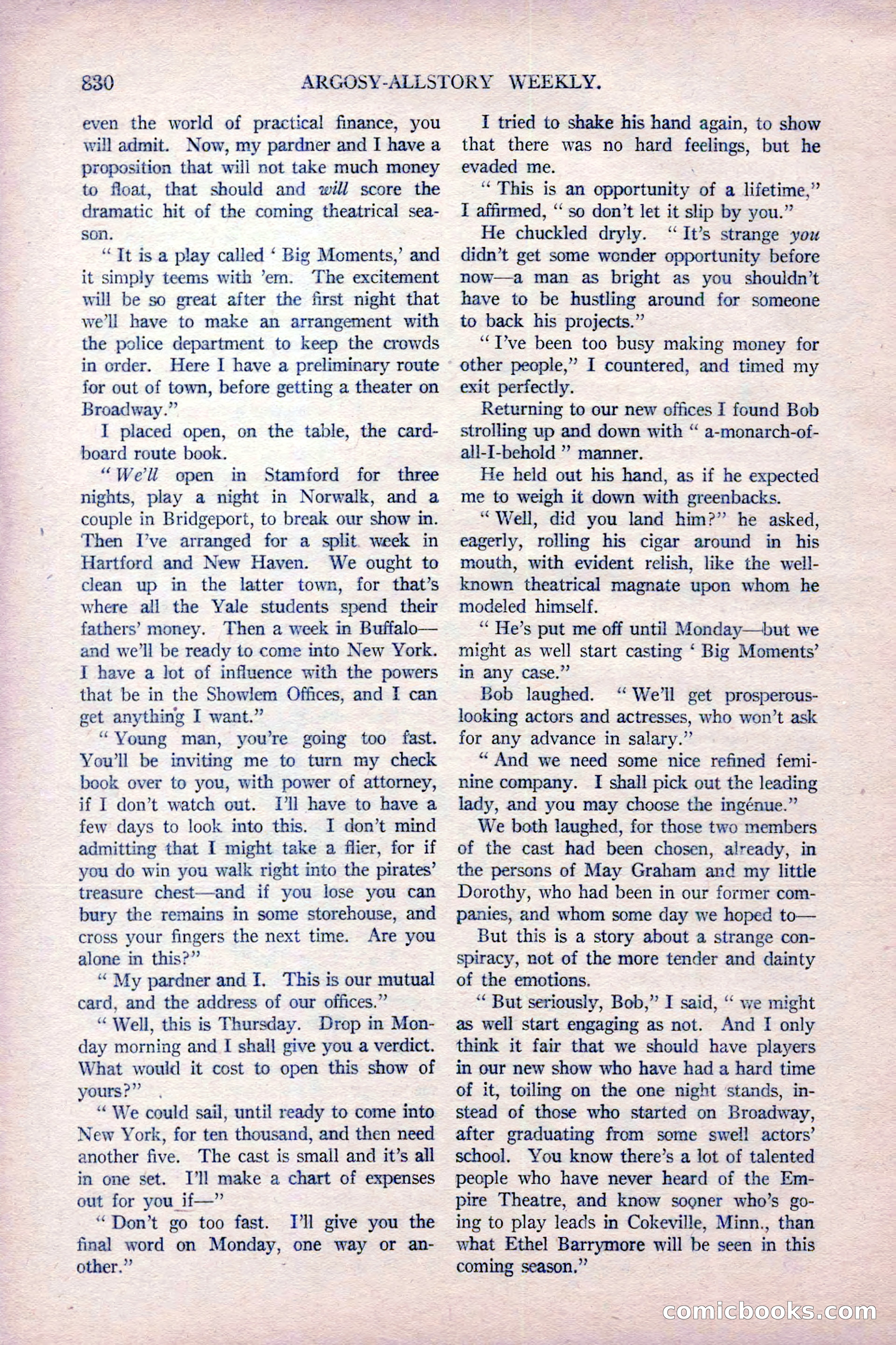 Argosy All-Story Weekly, October 22, 1921 — page 120 of 156