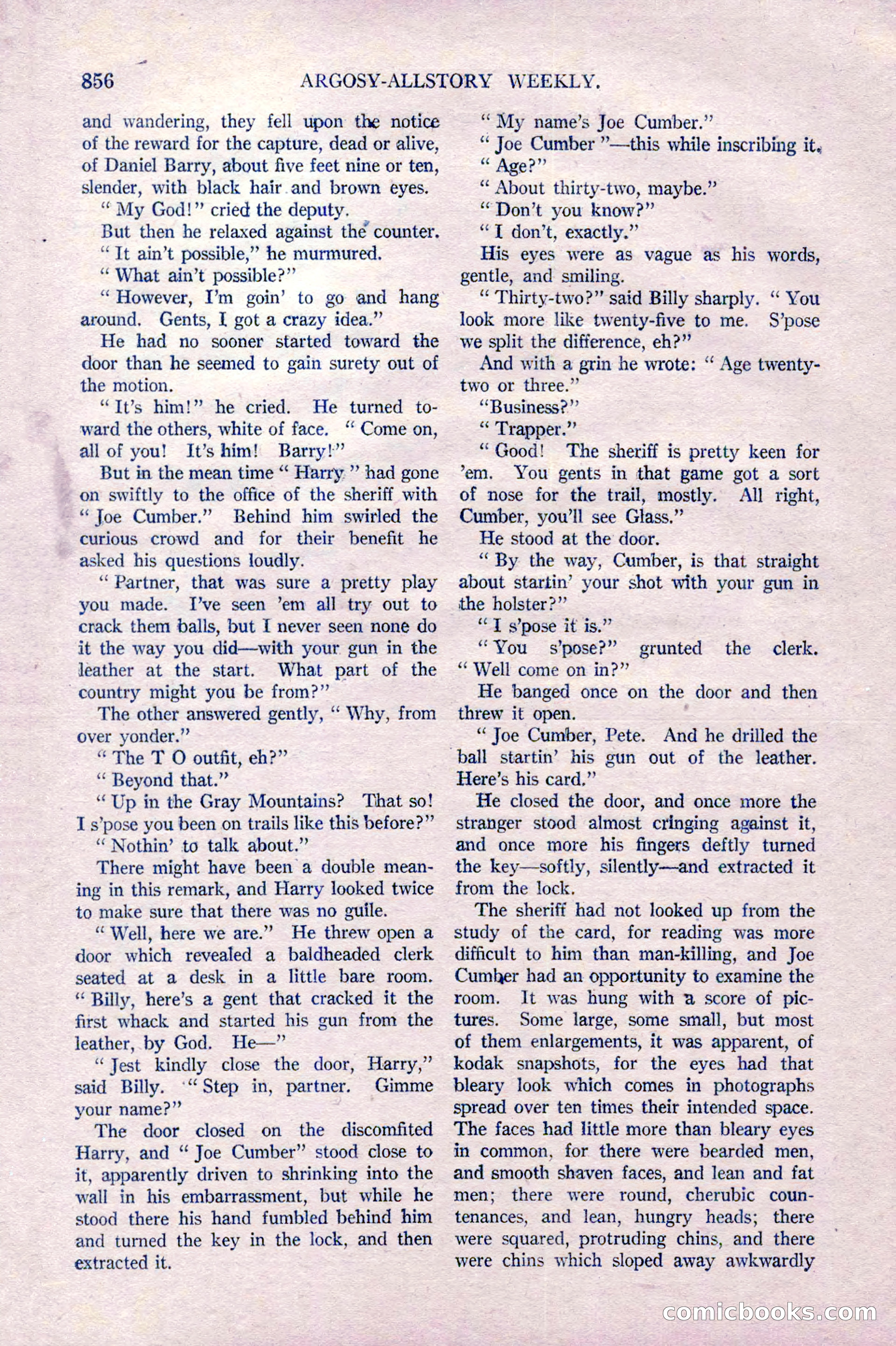 Argosy All-Story Weekly, October 22, 1921 — page 146 of 156
