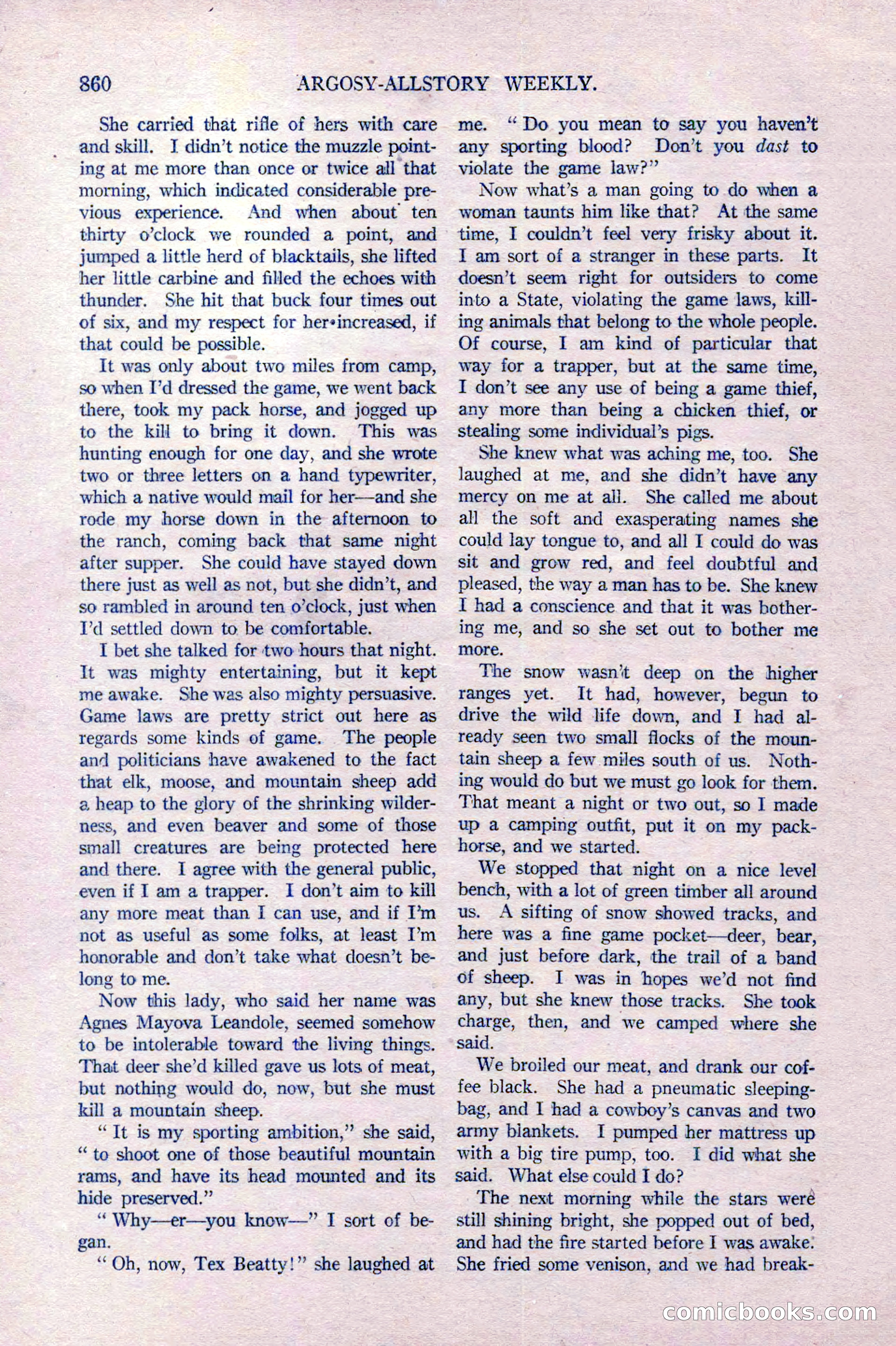 Argosy All-Story Weekly, October 22, 1921 — page 150 of 156