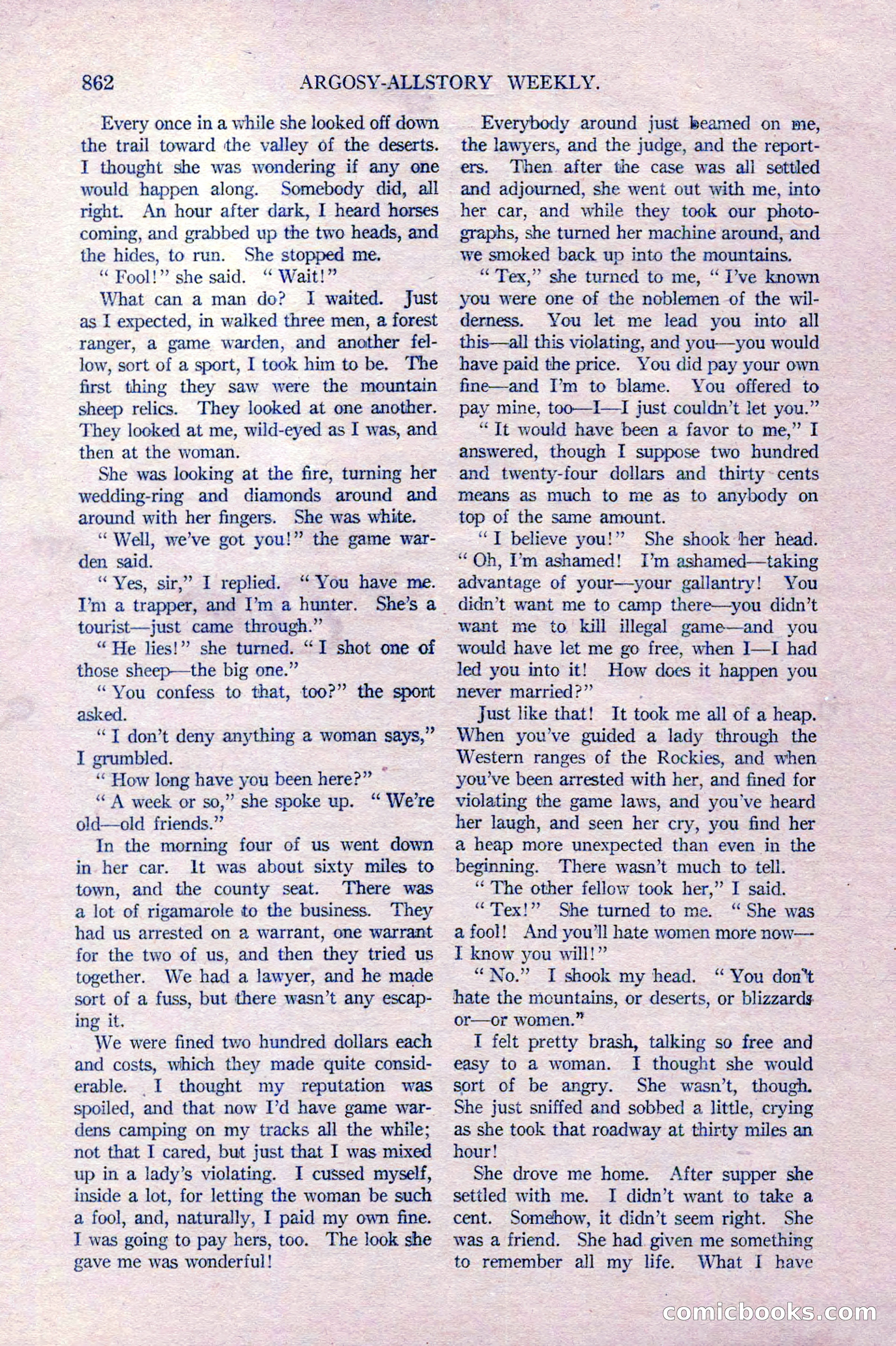 Argosy All-Story Weekly, October 22, 1921 — page 152 of 156