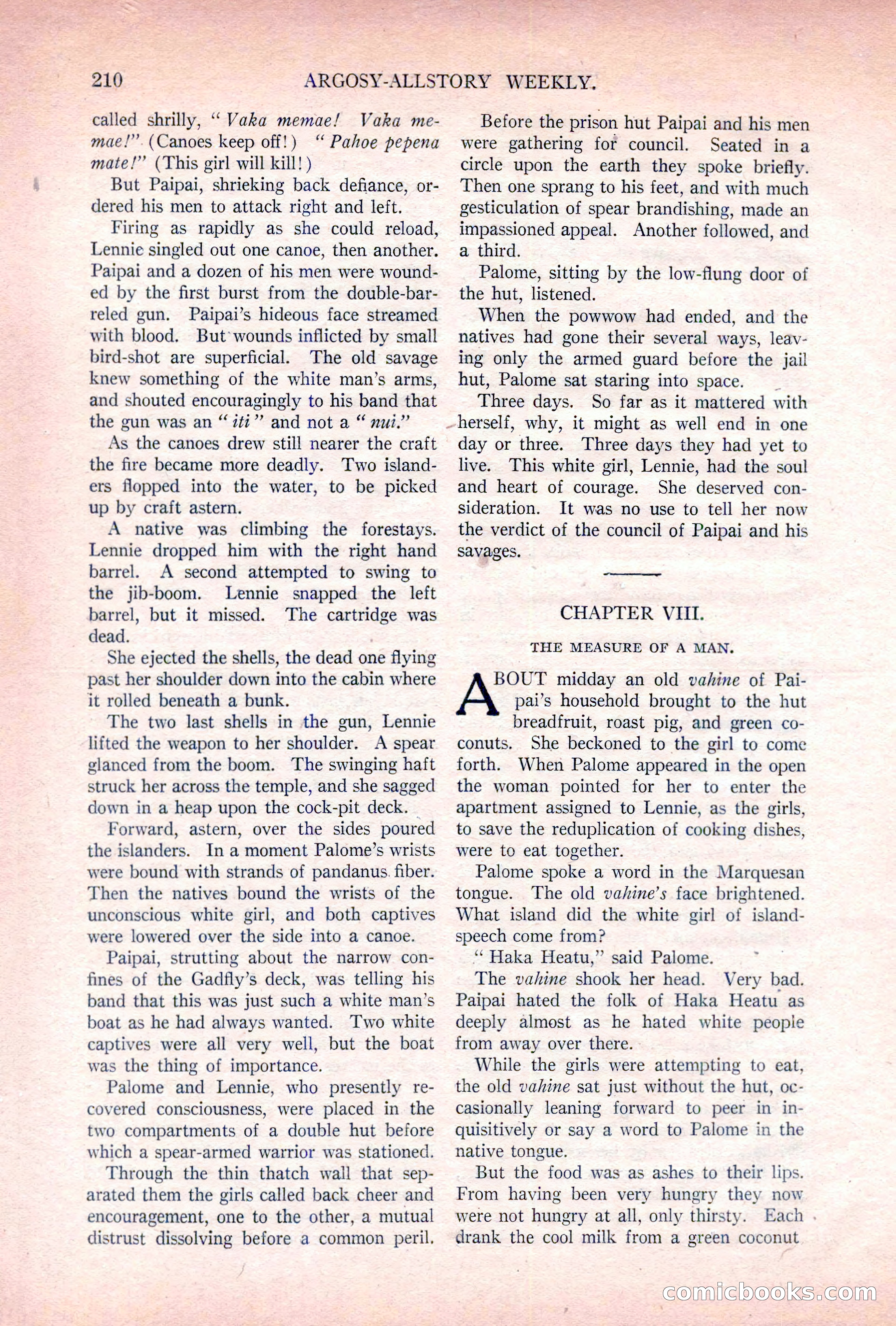 Argosy All-Story Weekly, November 5, 1921 — page 76 of 180