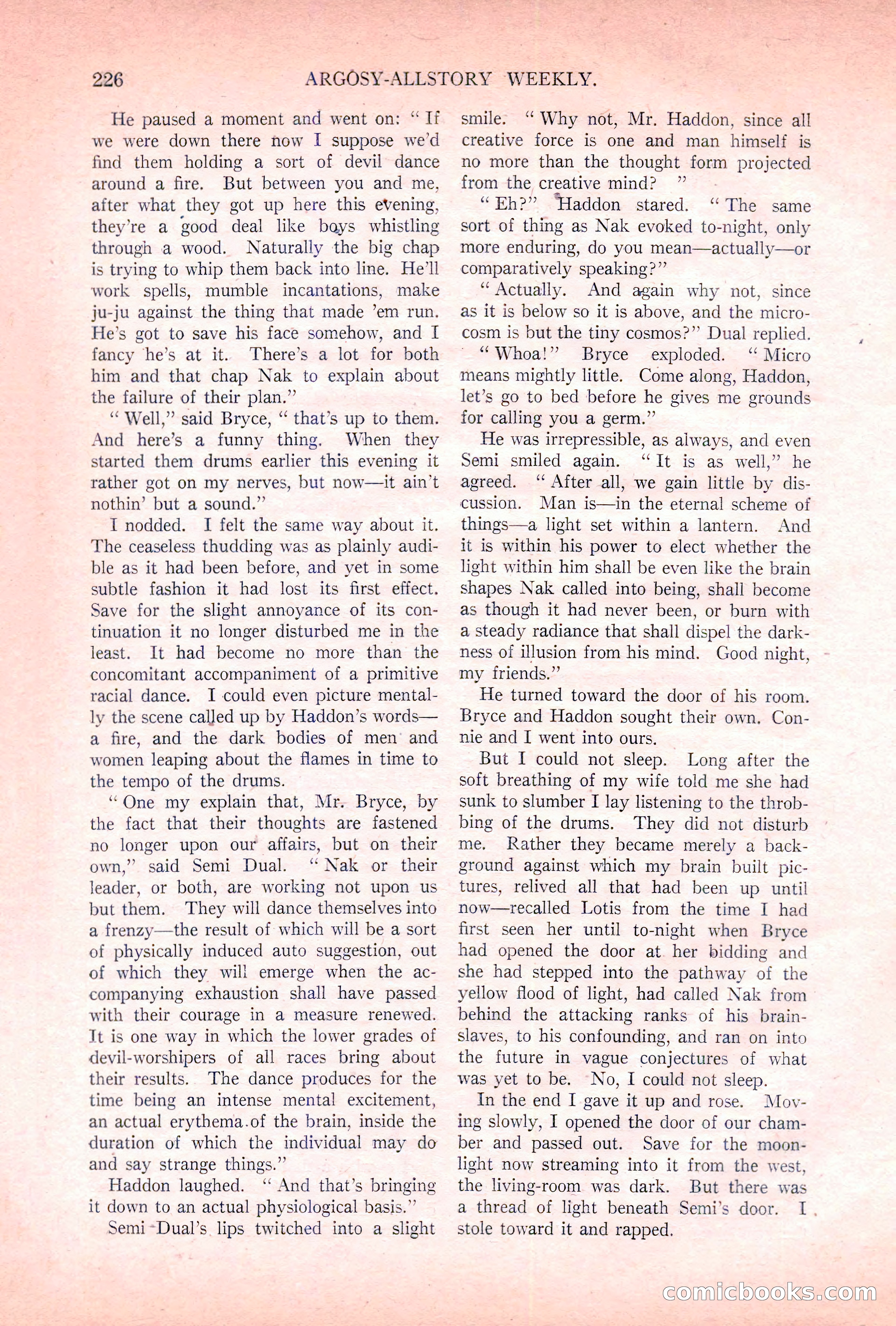 Argosy All-Story Weekly, November 5, 1921 — page 92 of 180