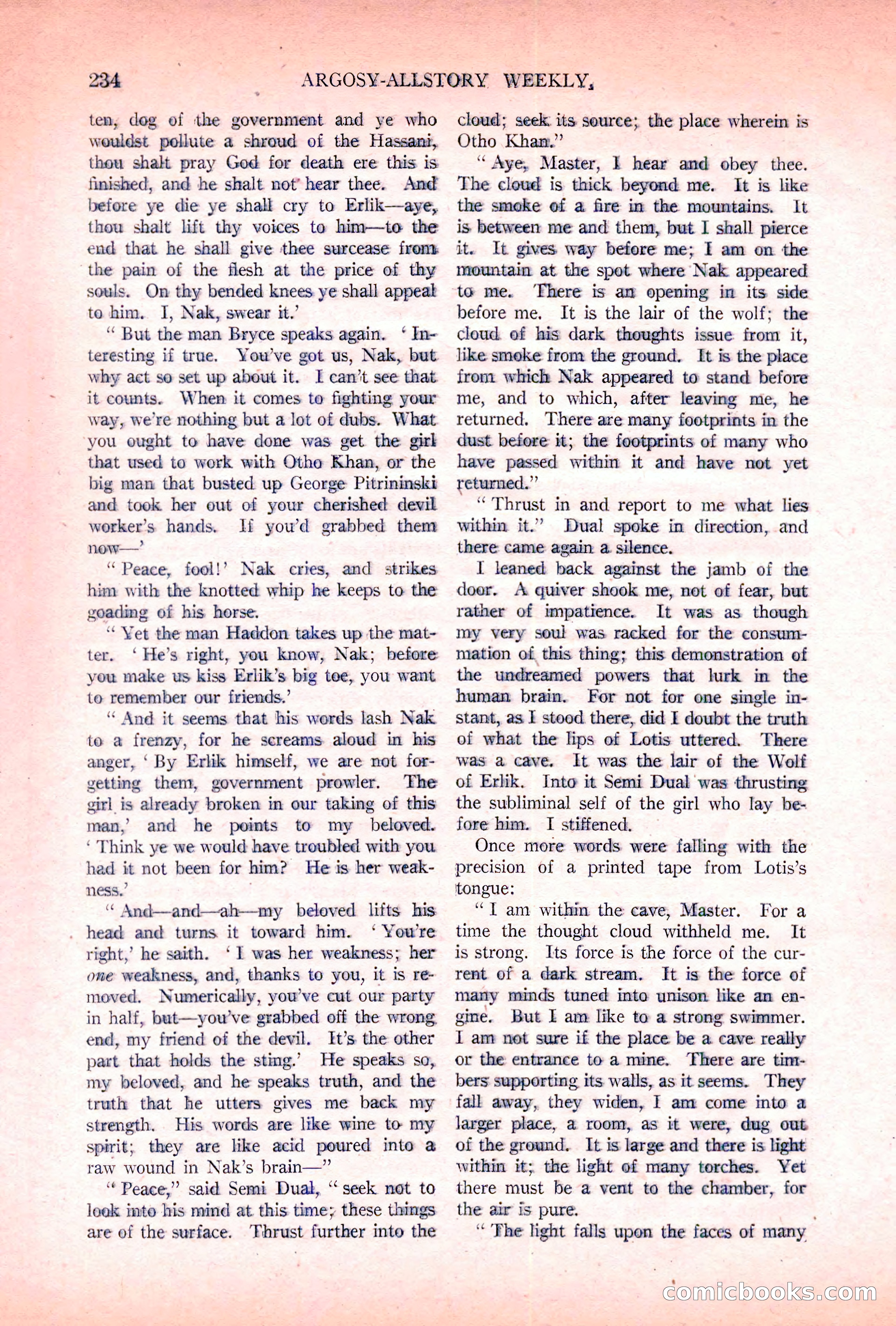 Argosy All-Story Weekly, November 5, 1921 — page 100 of 180