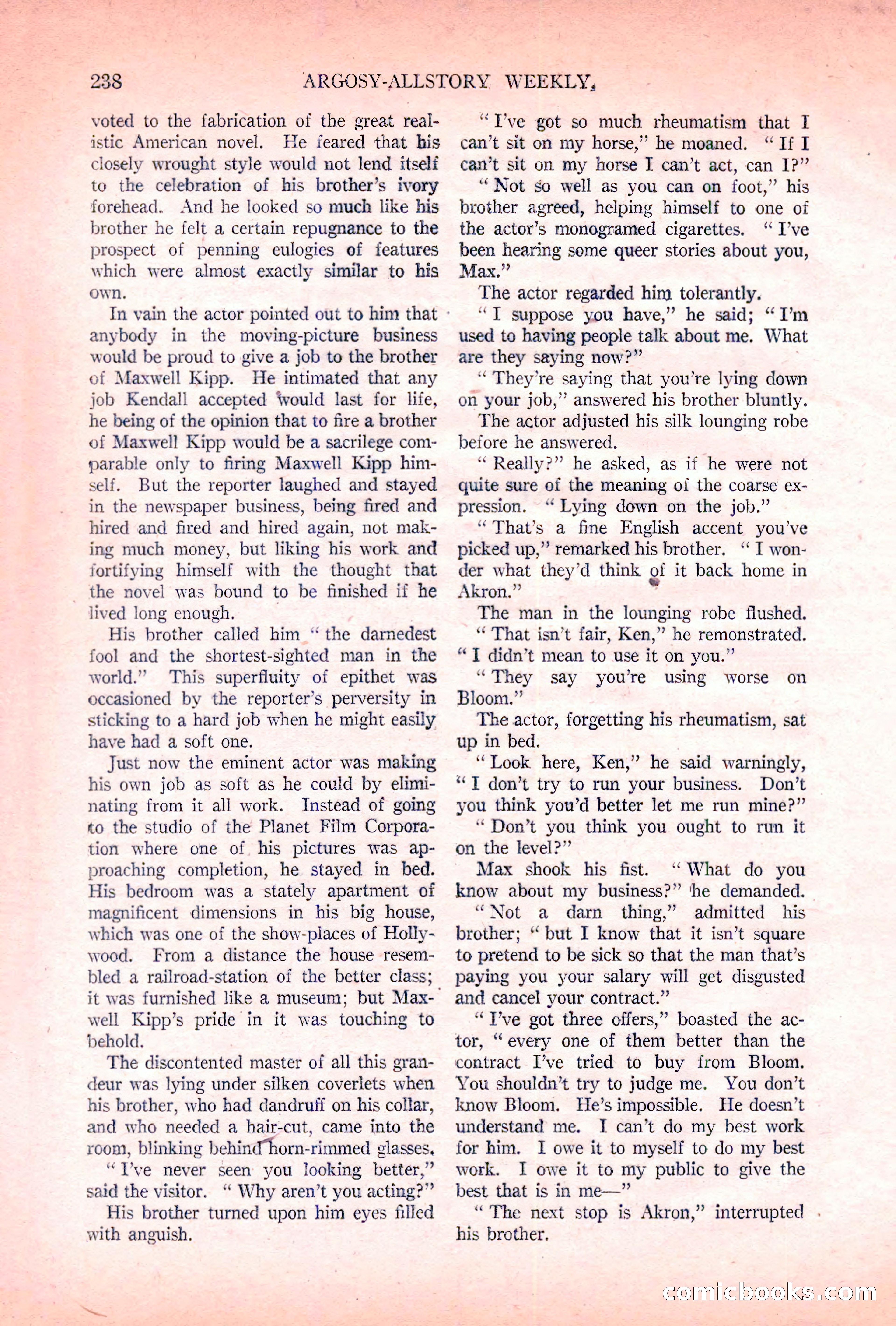 Argosy All-Story Weekly, November 5, 1921 — page 104 of 180