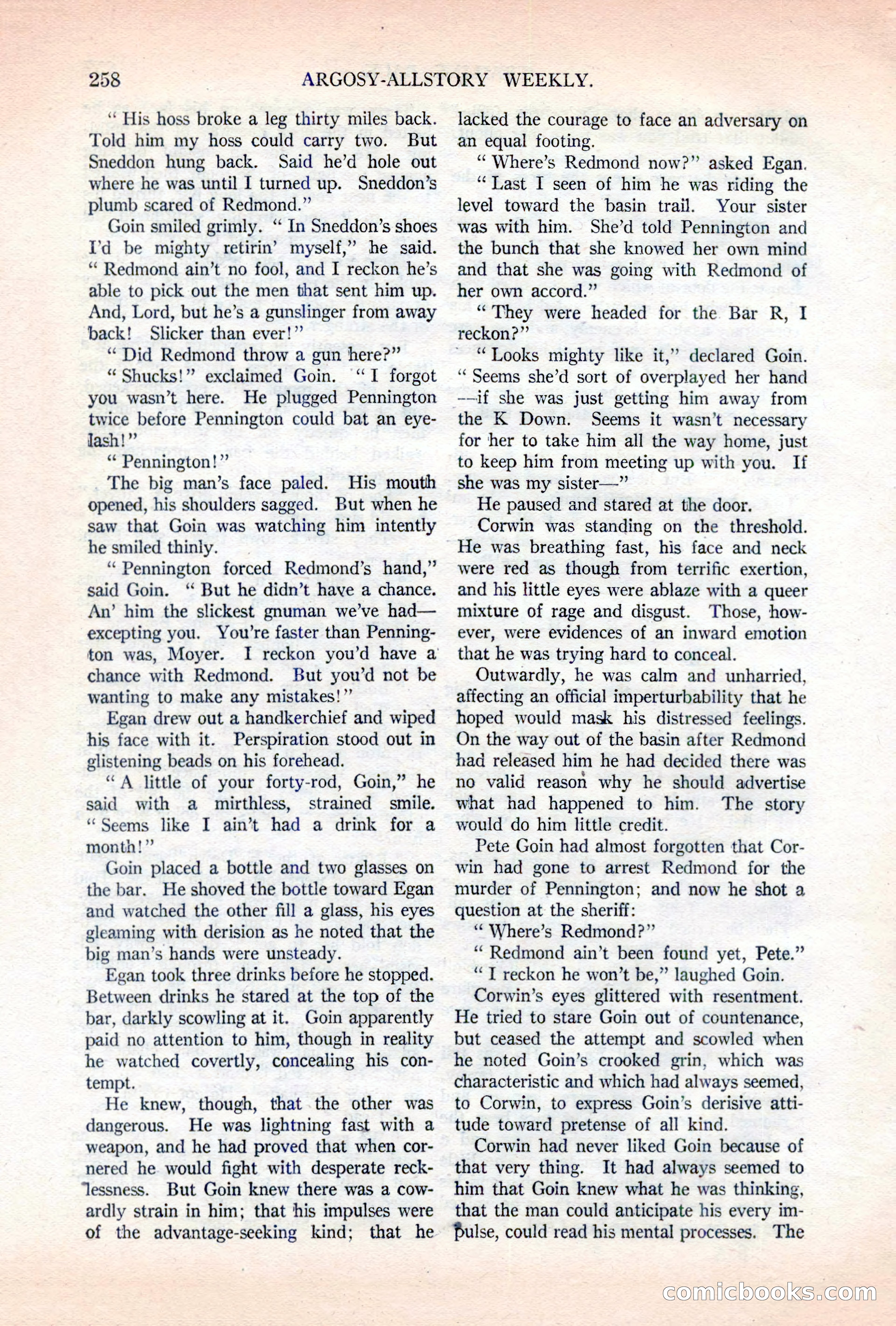 Argosy All-Story Weekly, November 5, 1921 — page 124 of 180