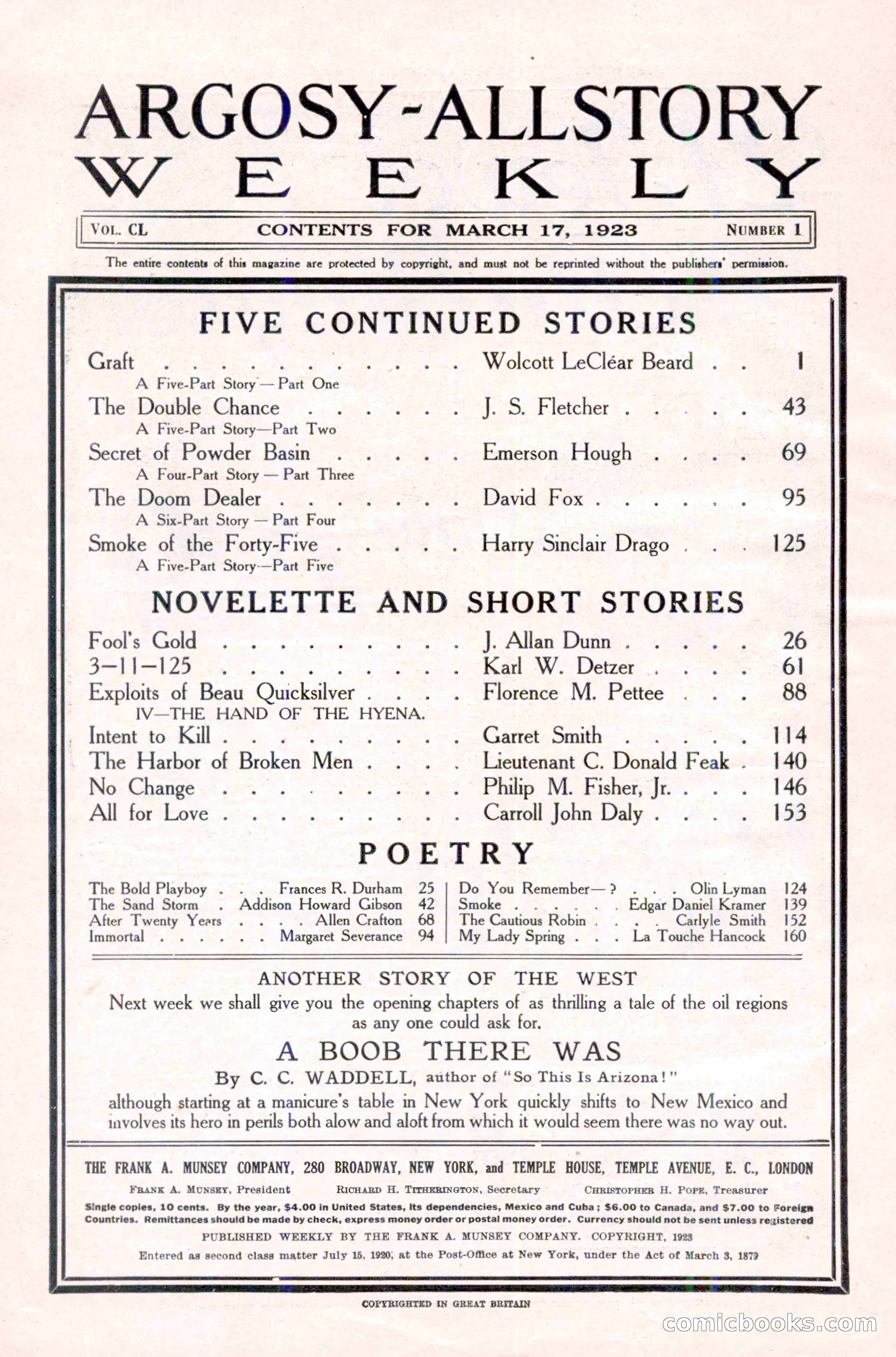 Argosy All-Story Weekly, March 17, 1923 — page 4 of 180
