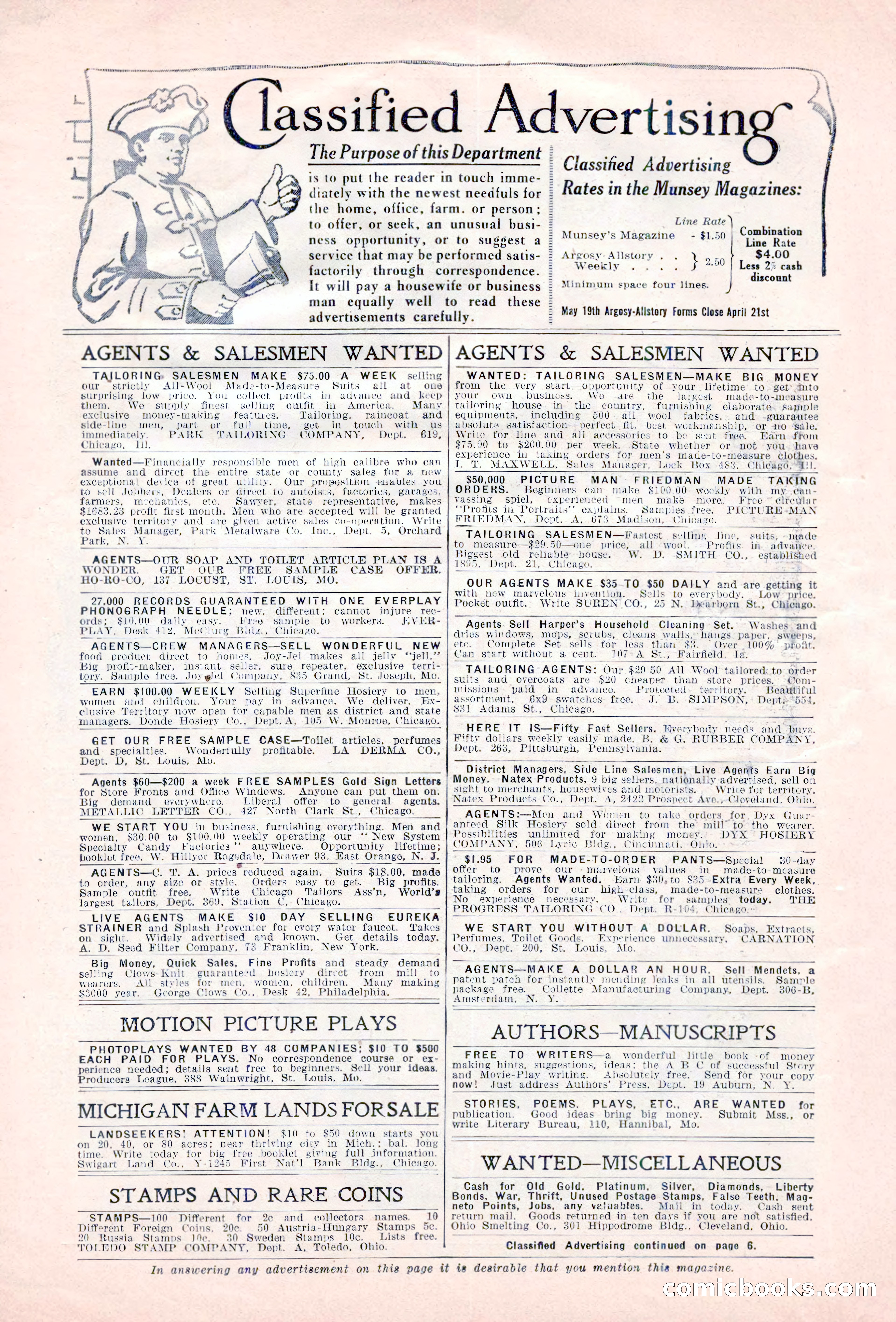 Argosy All-Story Weekly, April 14, 1923 — page 6 of 180