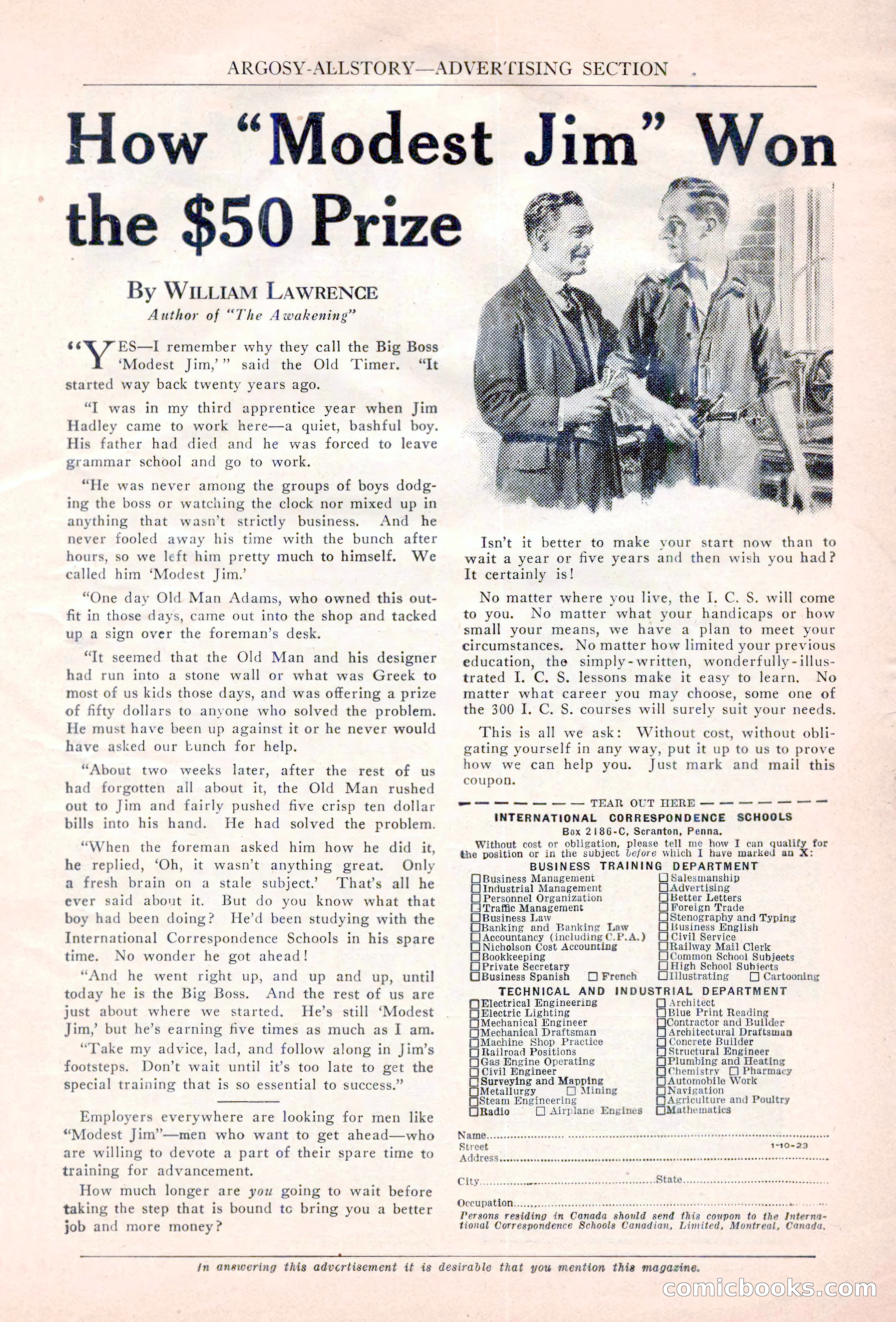 Argosy All-Story Weekly, April 14, 1923 — page 9 of 180