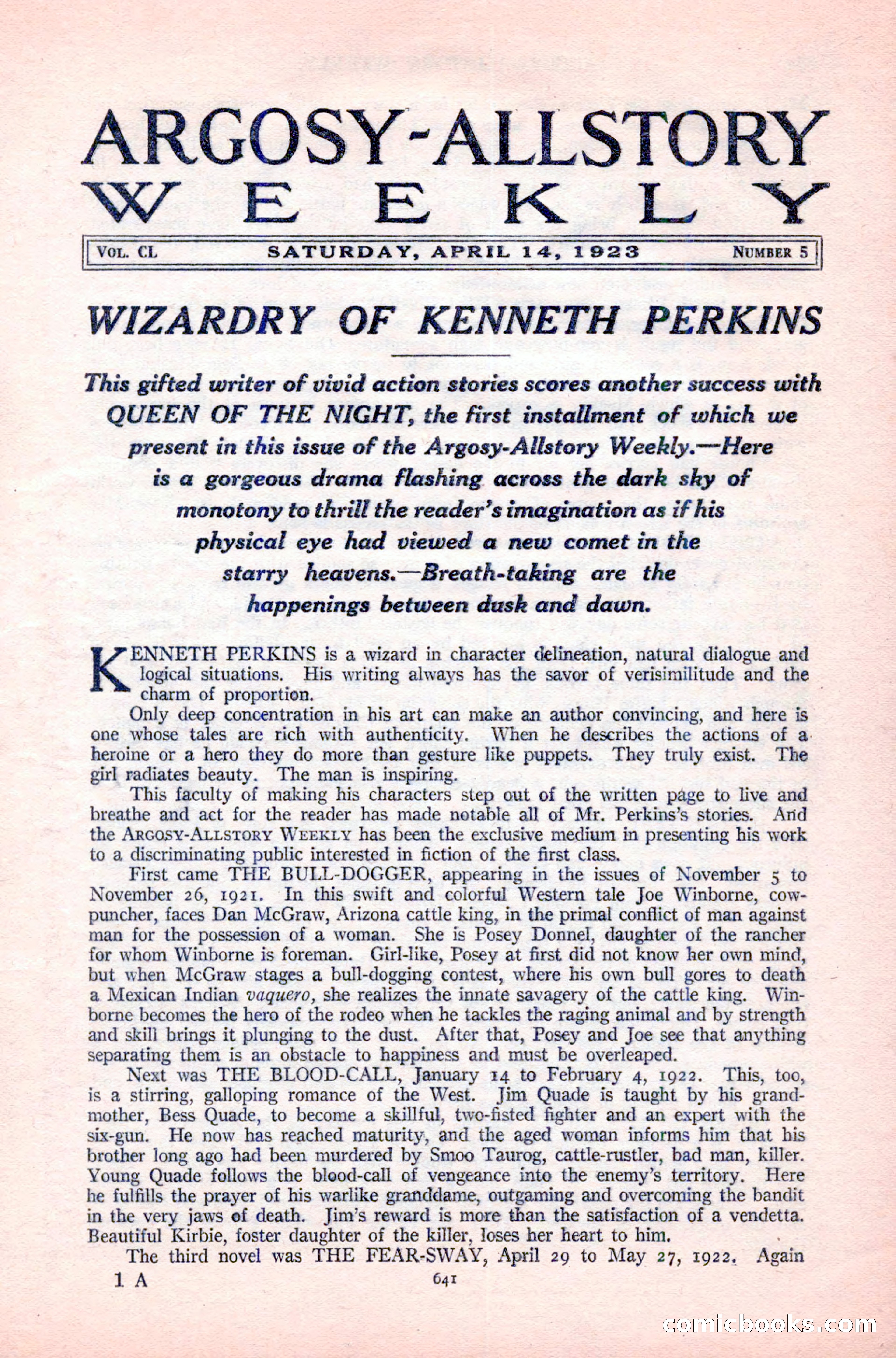 Argosy All-Story Weekly, April 14, 1923 — page 15 of 180