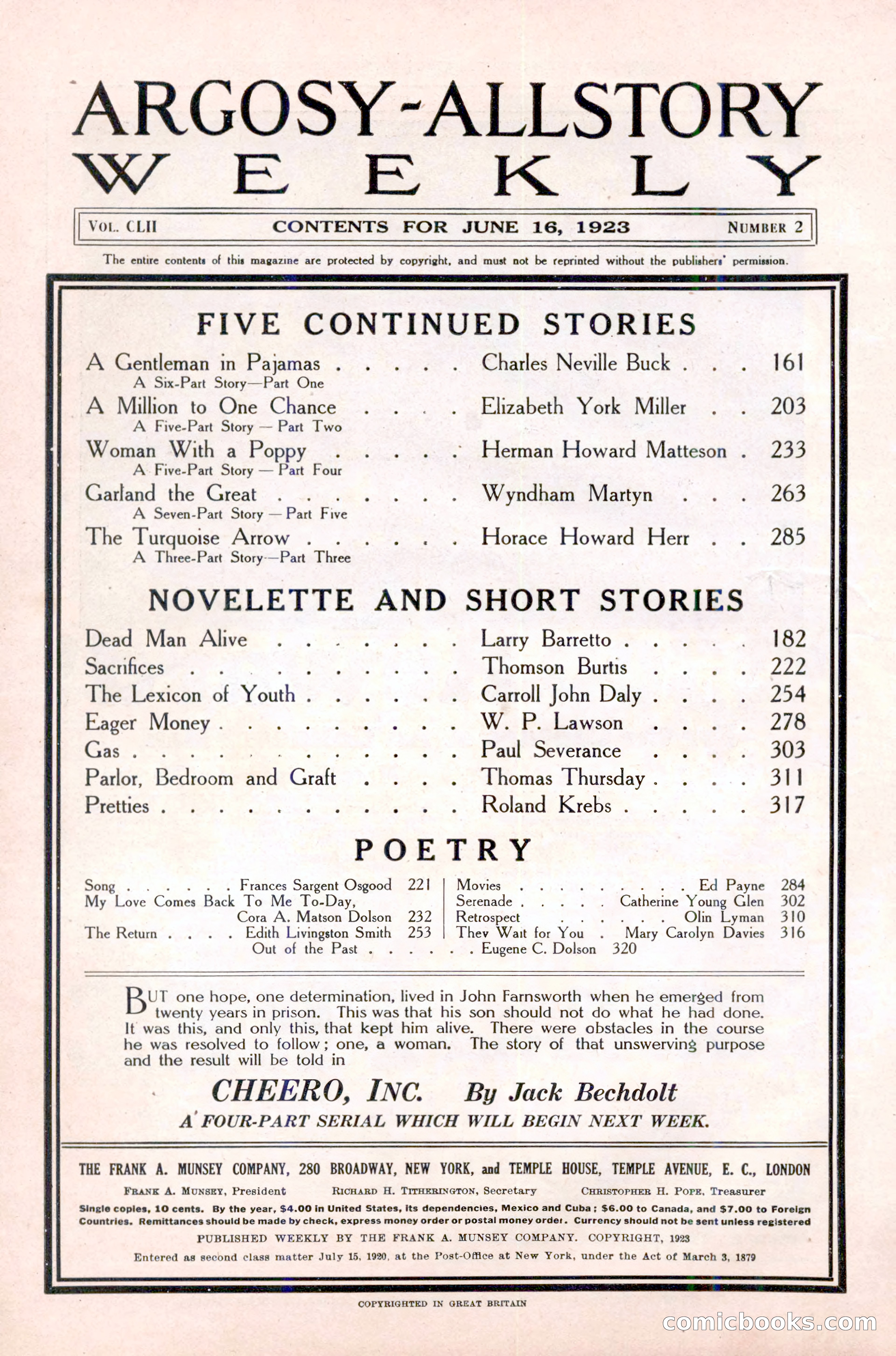 Argosy All-Story Weekly, June 16, 1923 — page 4 of 176