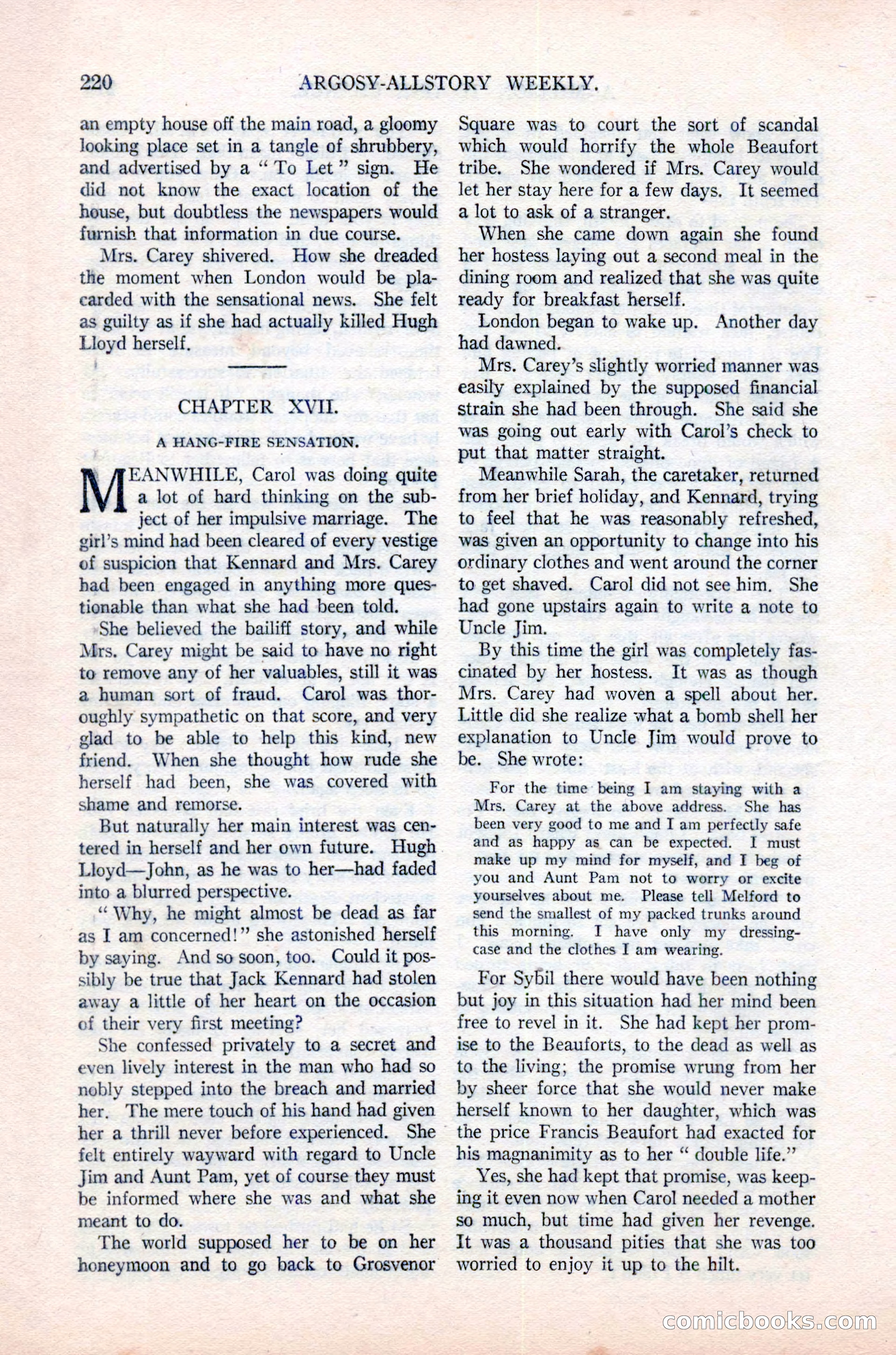 Argosy All-Story Weekly, June 16, 1923 — page 70 of 176