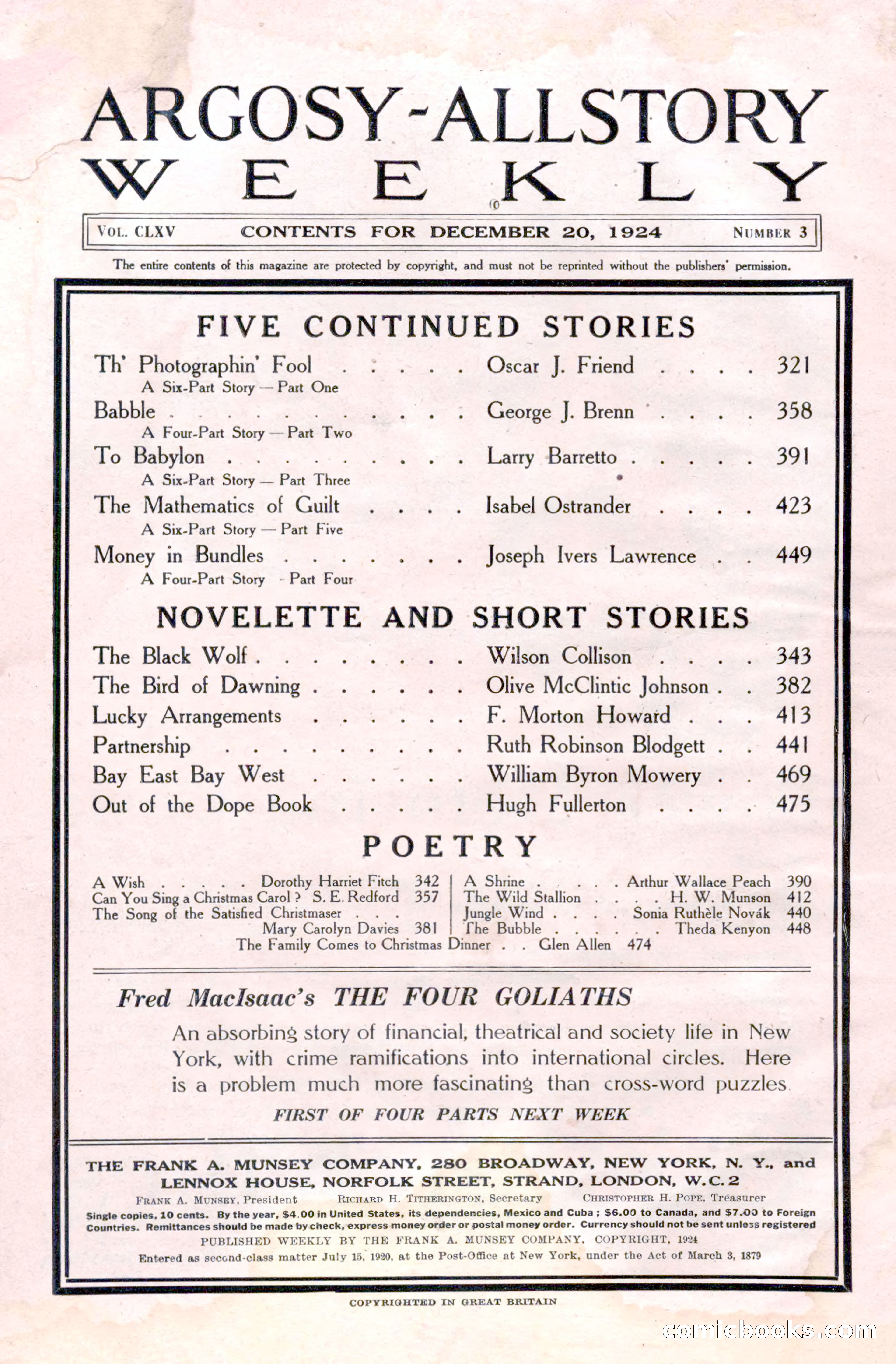 Argosy All-Story Weekly, December 20, 1924 — page 4 of 168