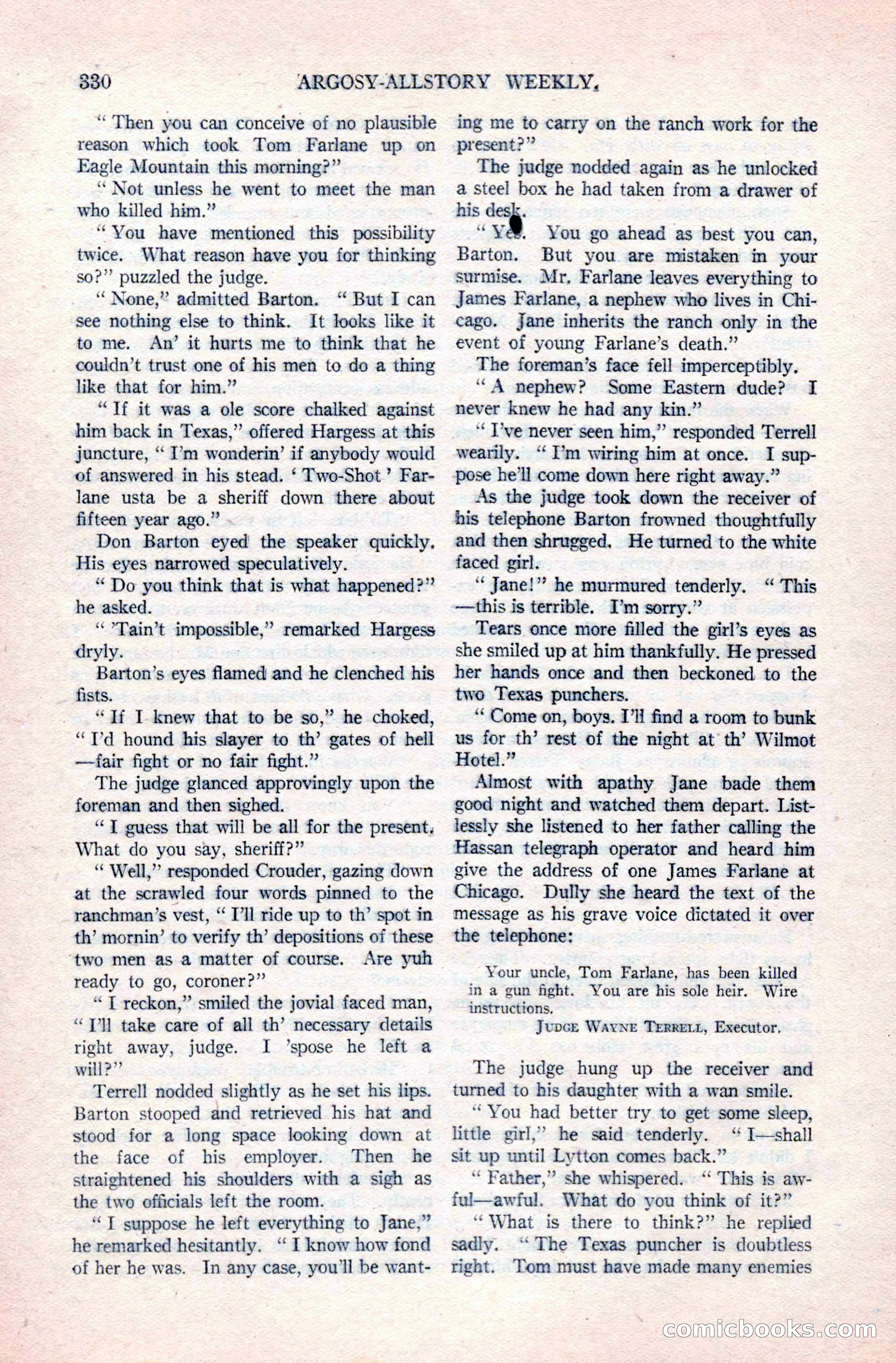 Argosy All-Story Weekly, December 20, 1924 — page 16 of 168