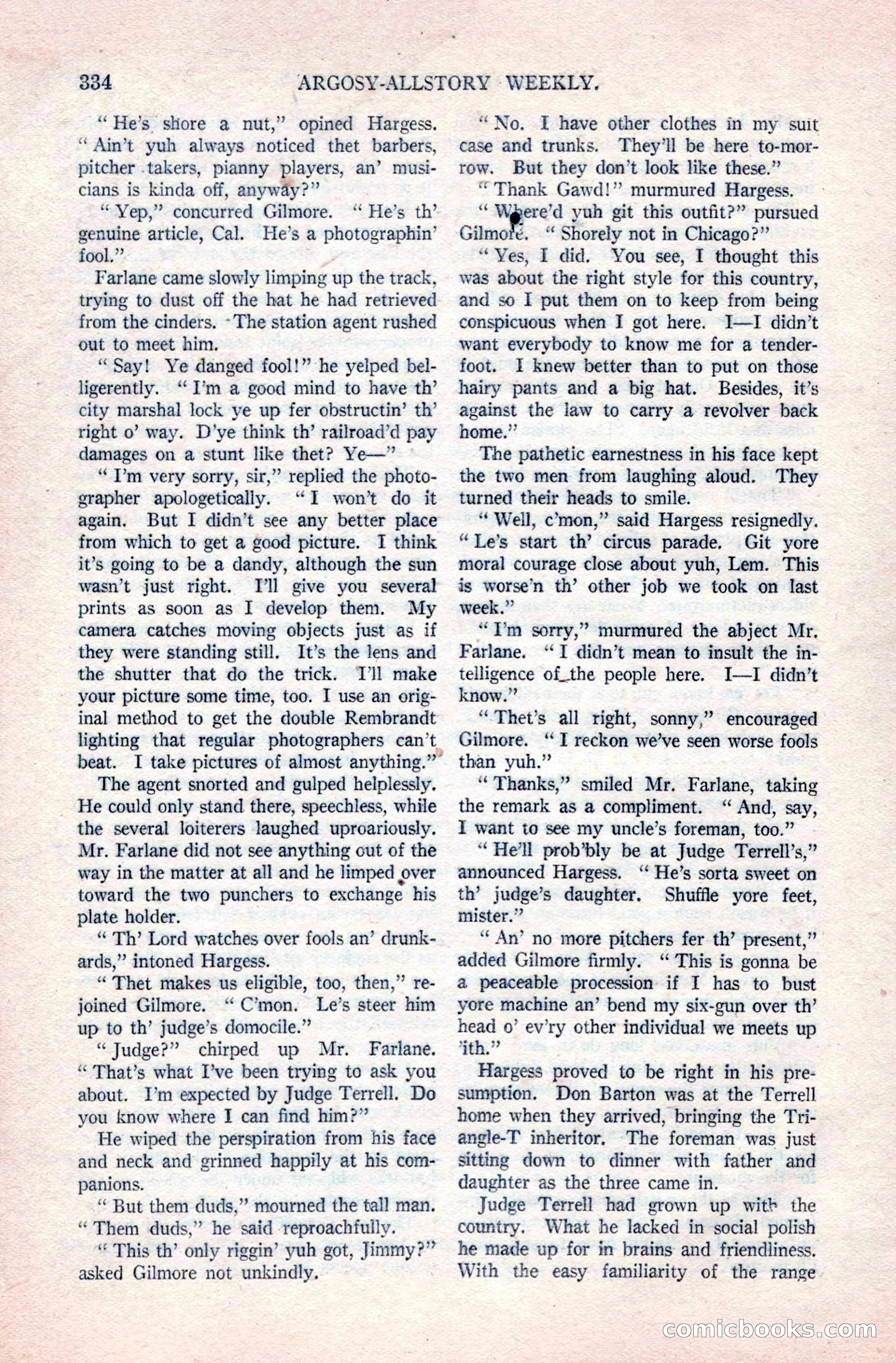 Argosy All-Story Weekly, December 20, 1924 — page 20 of 168