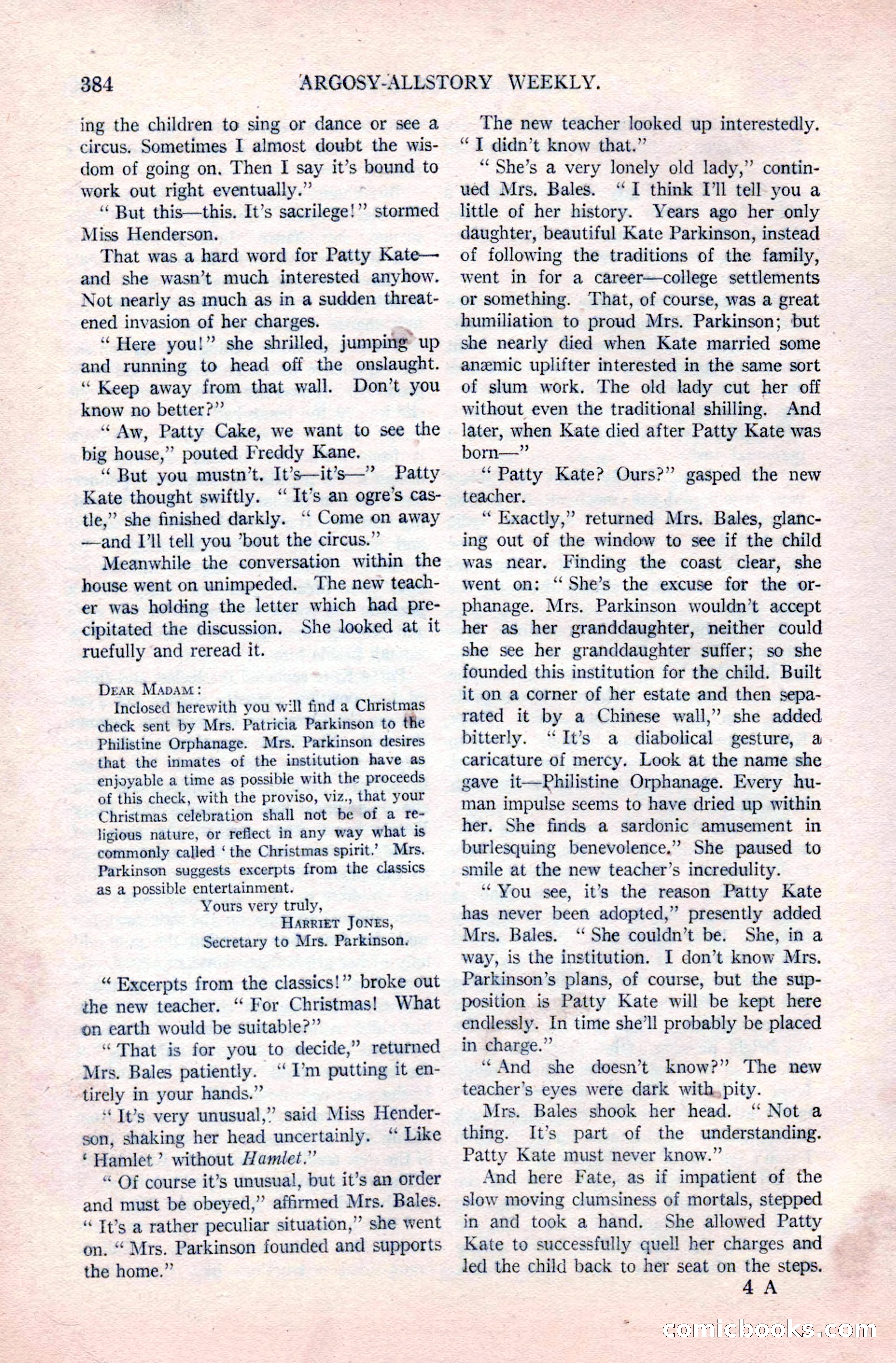 Argosy All-Story Weekly, December 20, 1924 — page 70 of 168