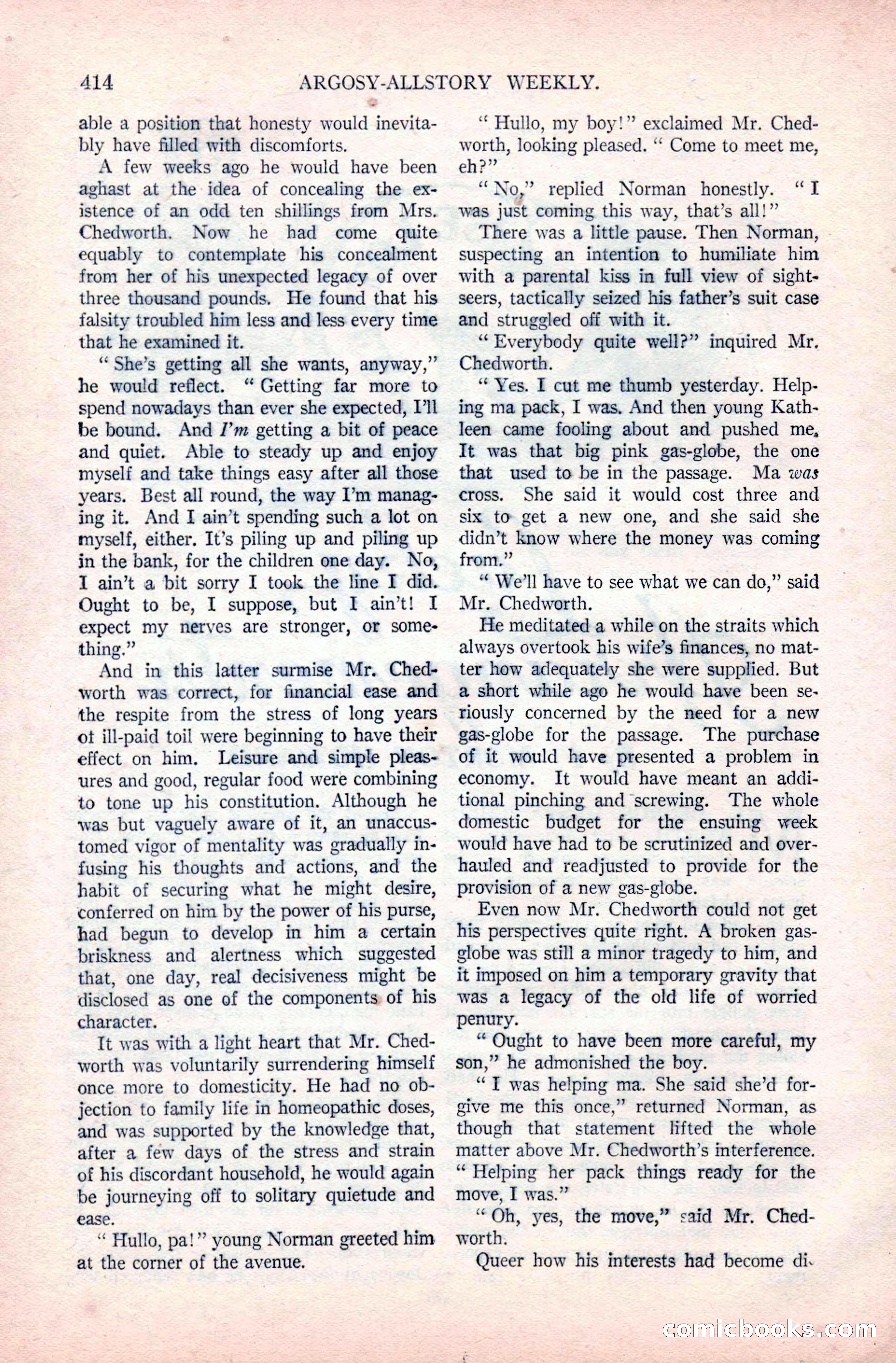 Argosy All-Story Weekly, December 20, 1924 — page 100 of 168