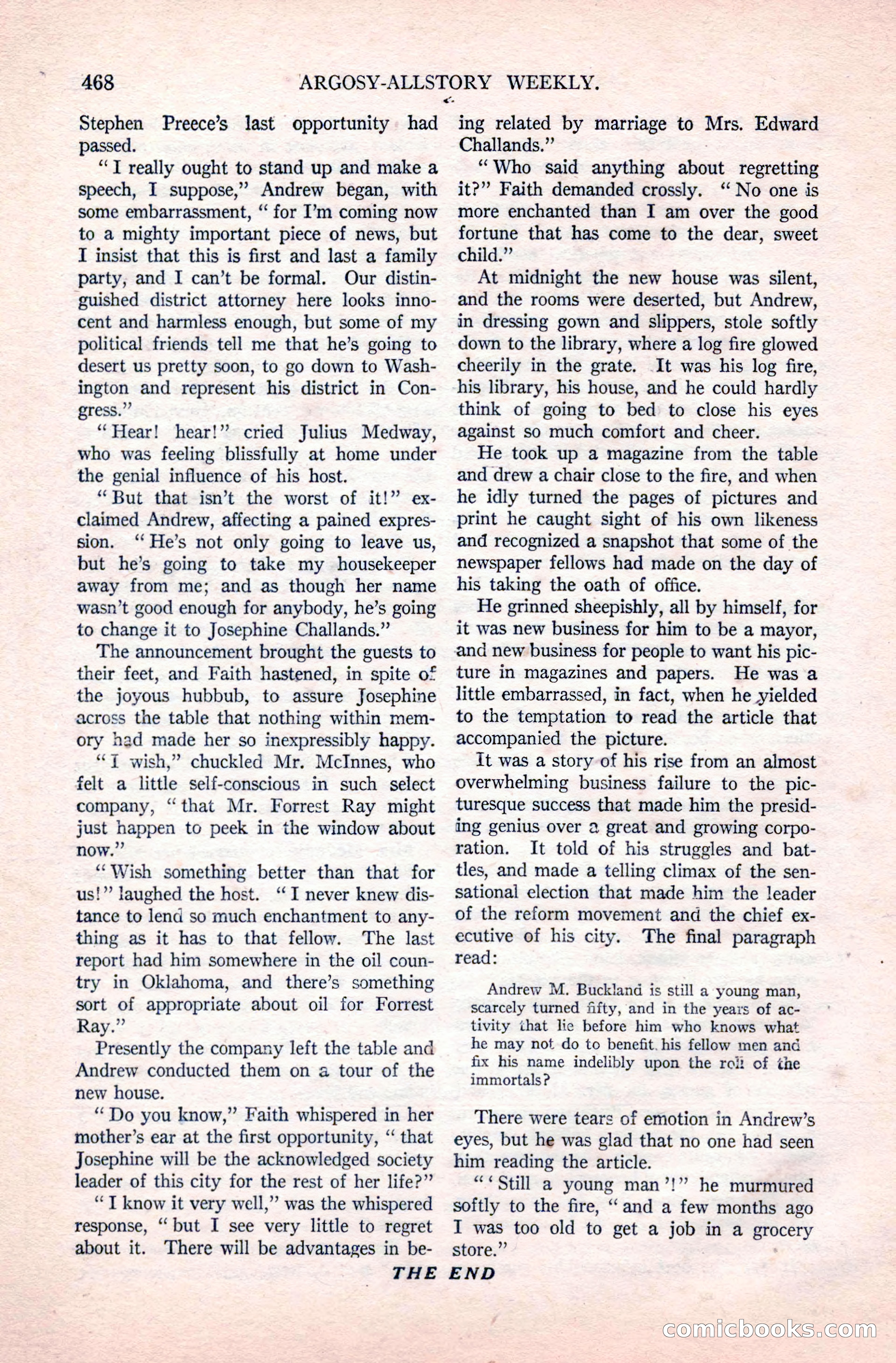 Argosy All-Story Weekly, December 20, 1924 — page 154 of 168