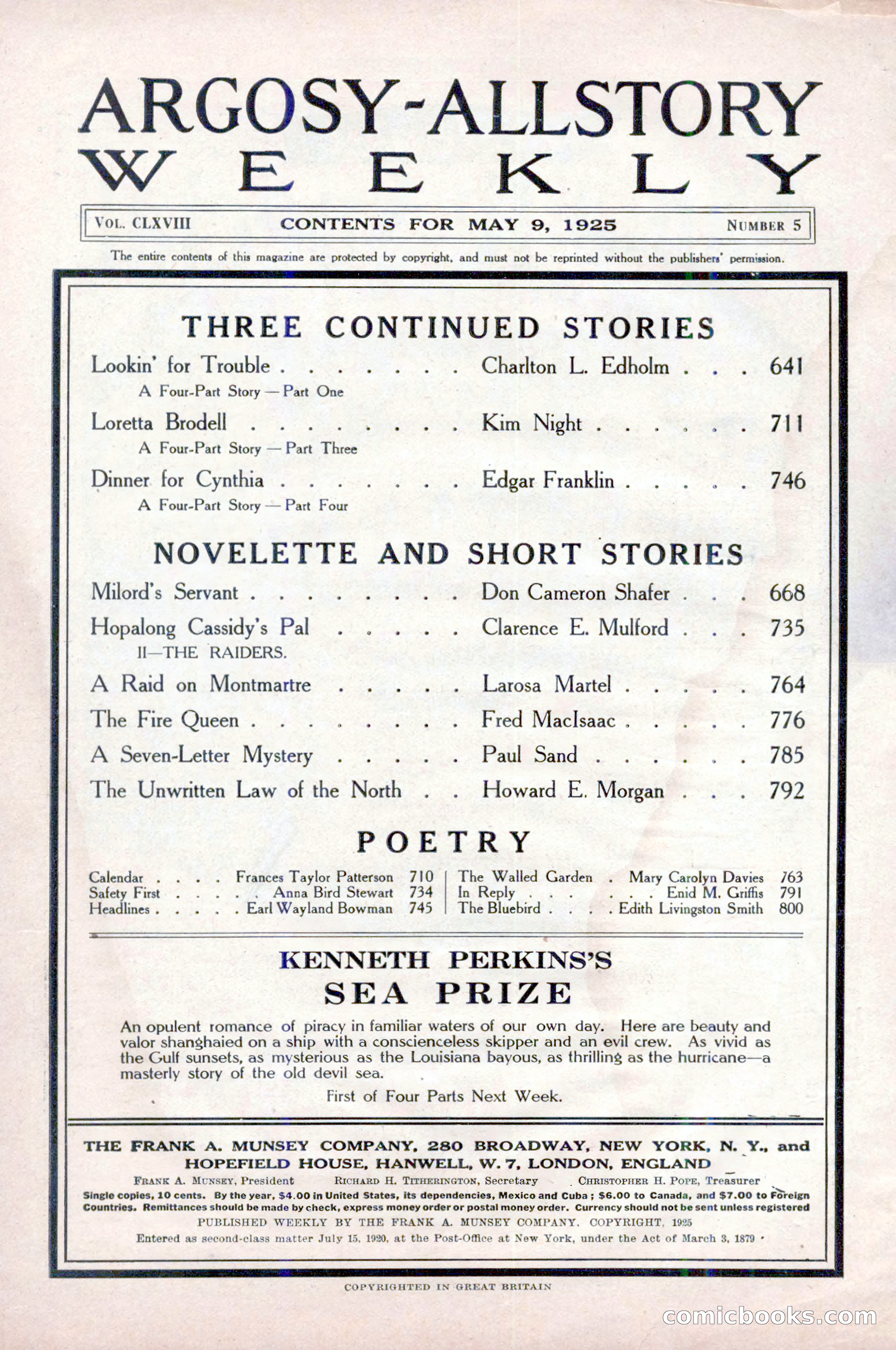 Argosy All-Story Weekly, May 9, 1925 — page 4 of 176