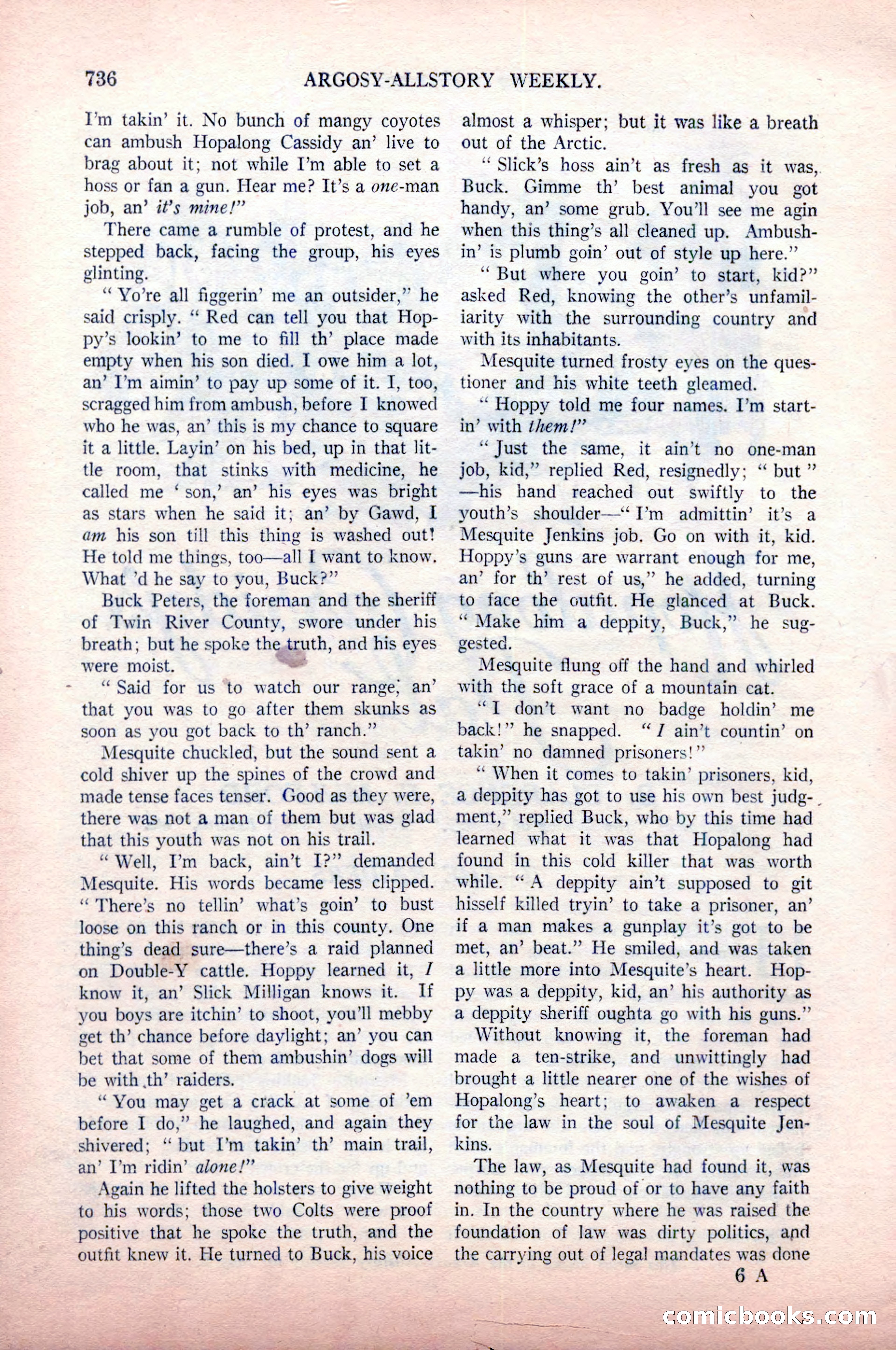 Argosy All-Story Weekly, May 9, 1925 — page 106 of 176