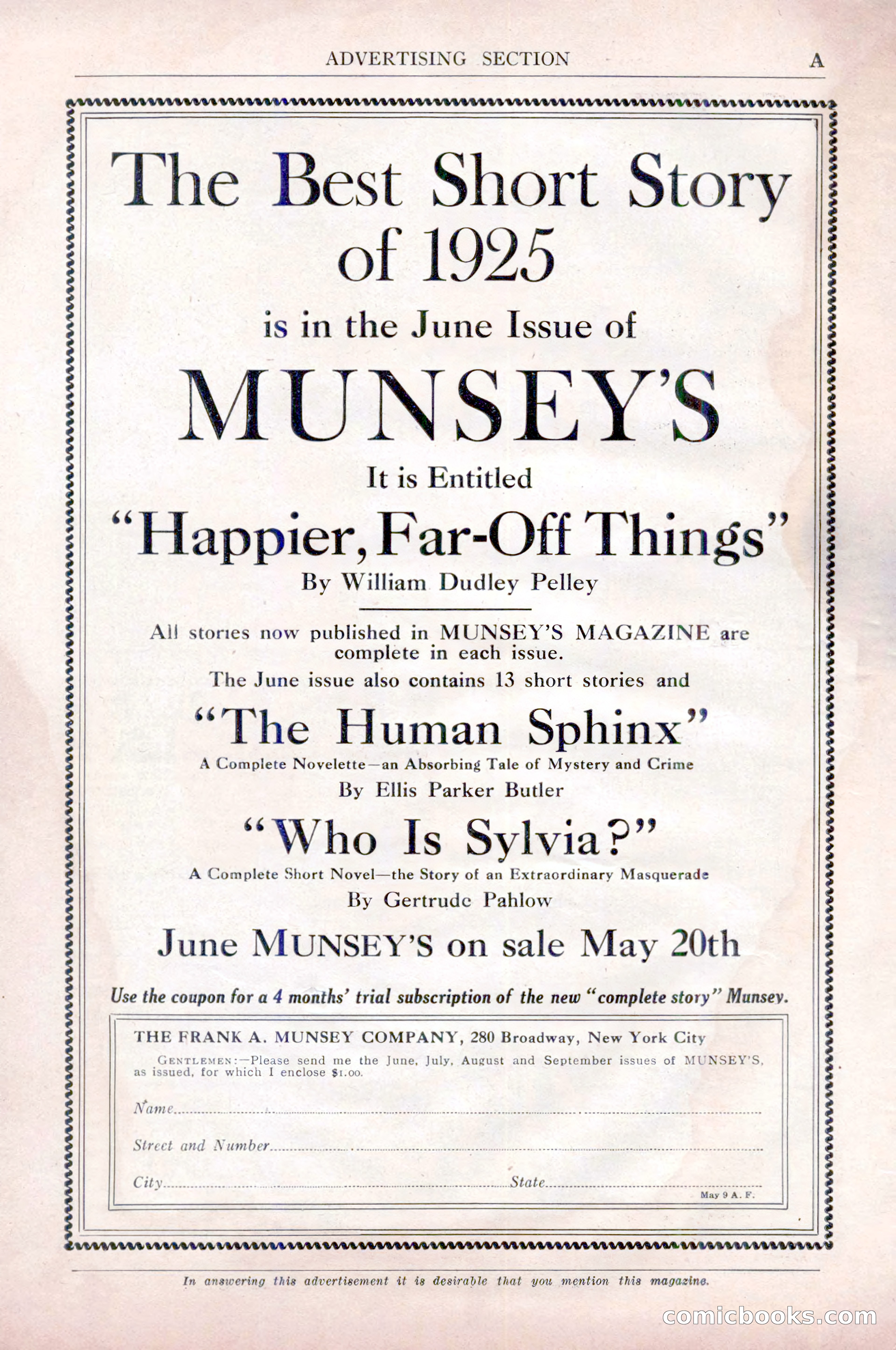 Argosy All-Story Weekly, May 9, 1925 — page 172 of 176