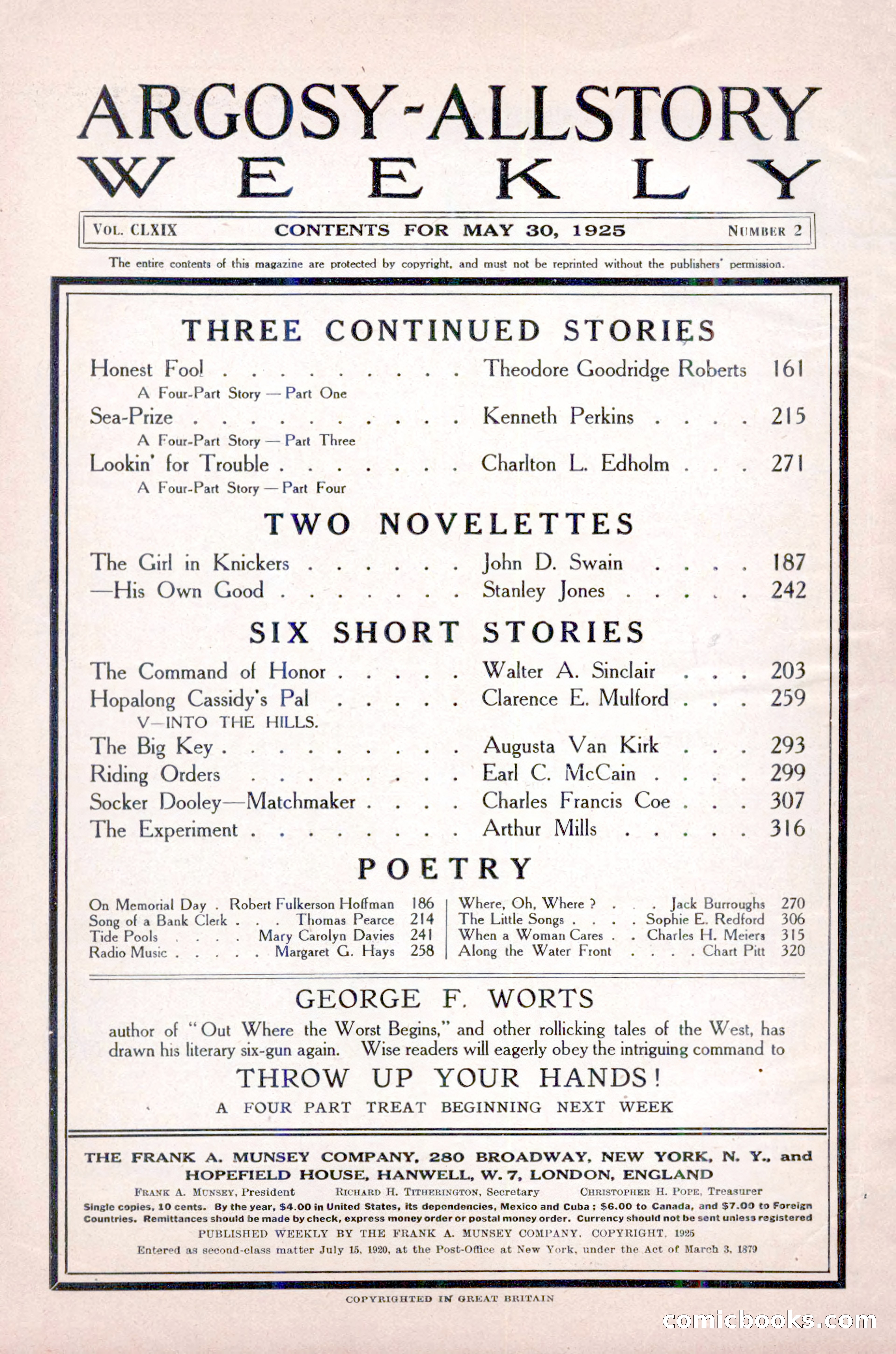 Argosy All-Story Weekly, May 30, 1925 — page 4 of 168