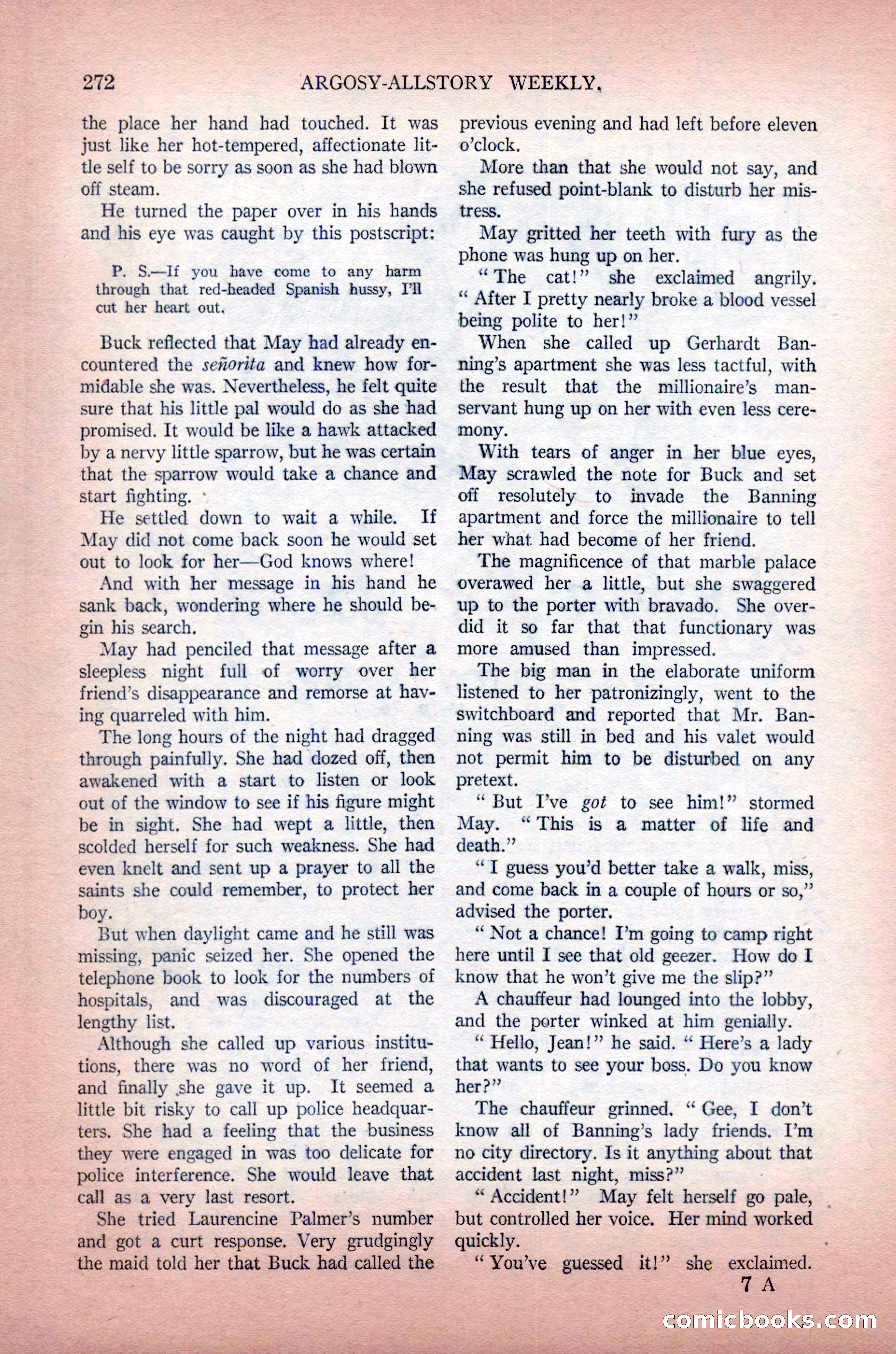 Argosy All-Story Weekly, May 30, 1925 — page 118 of 168