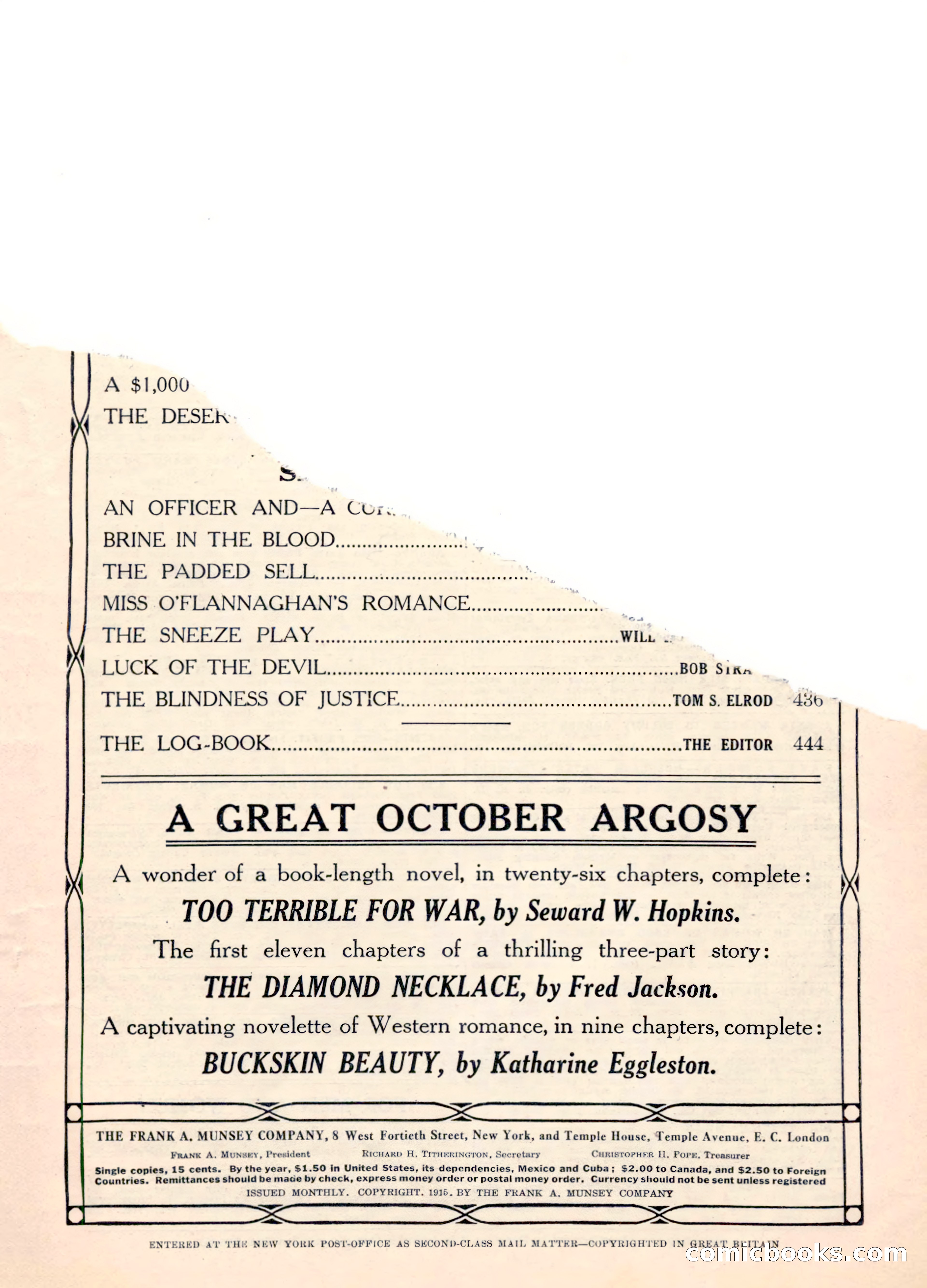 The Argosy, September 1915 — page 5 of 246