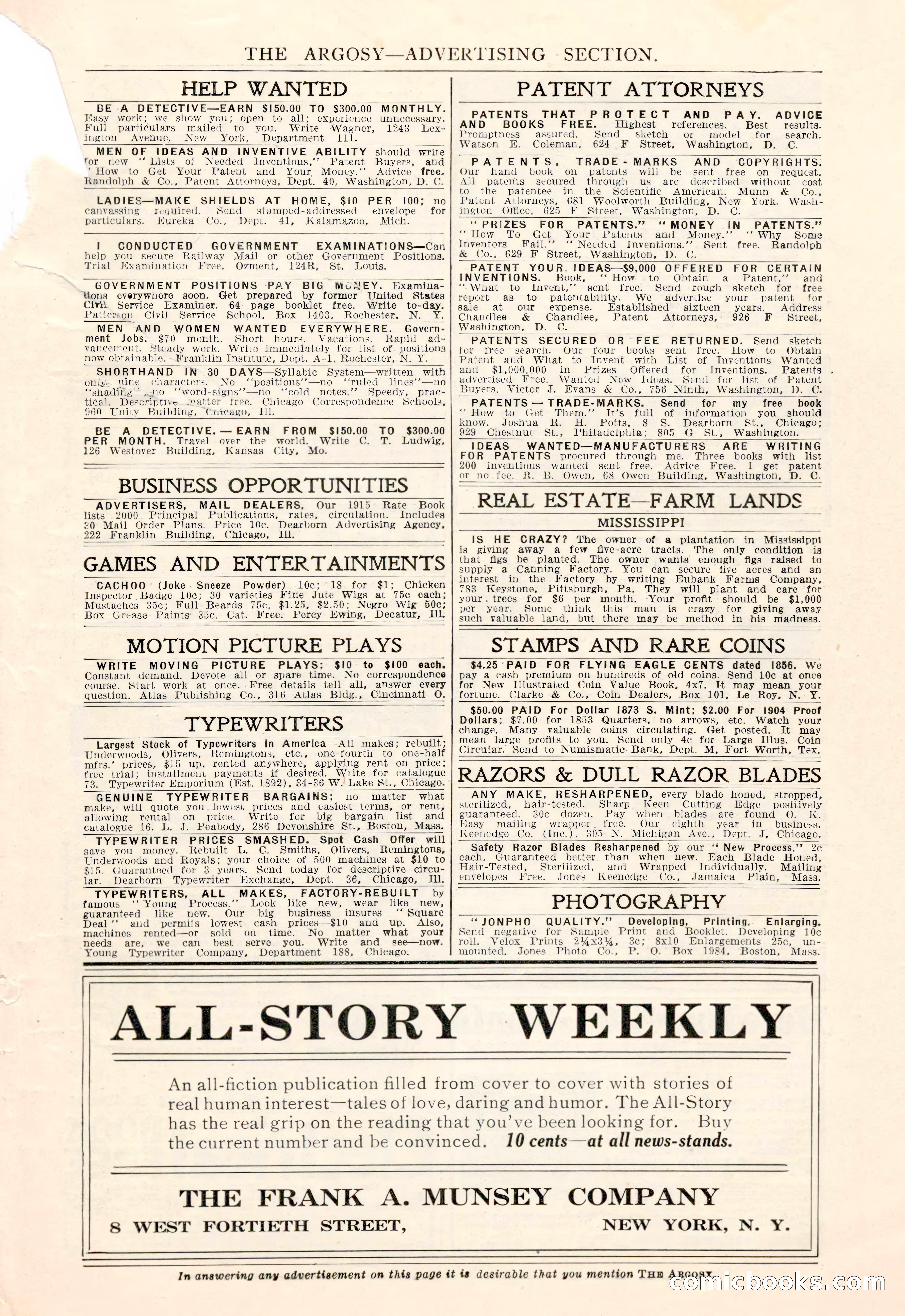 The Argosy, September 1915 — page 7 of 246