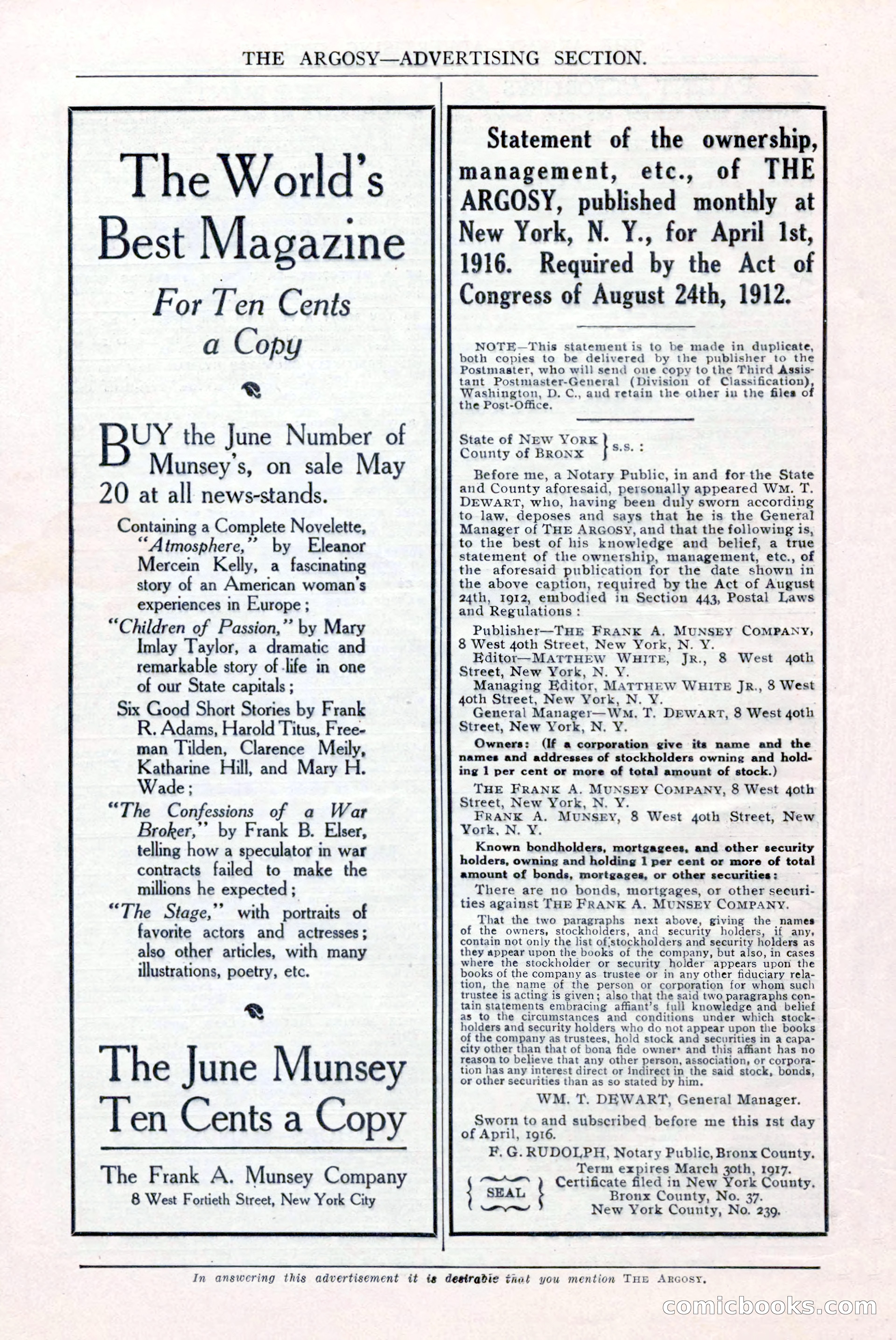 The Argosy, Vol. 82, No. 3 — page 8 of 212