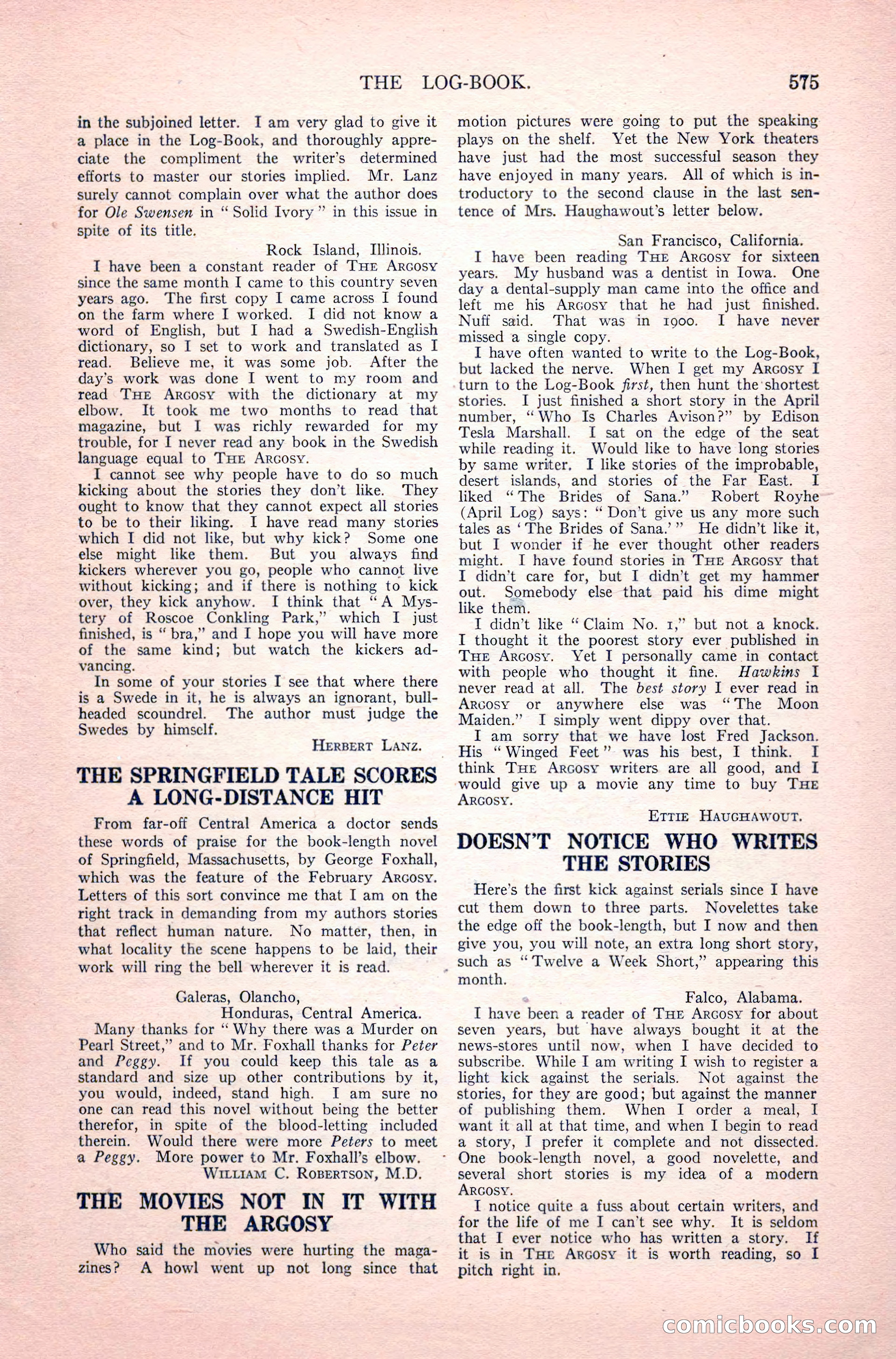 The Argosy, Vol. 82, No. 3 — page 201 of 212
