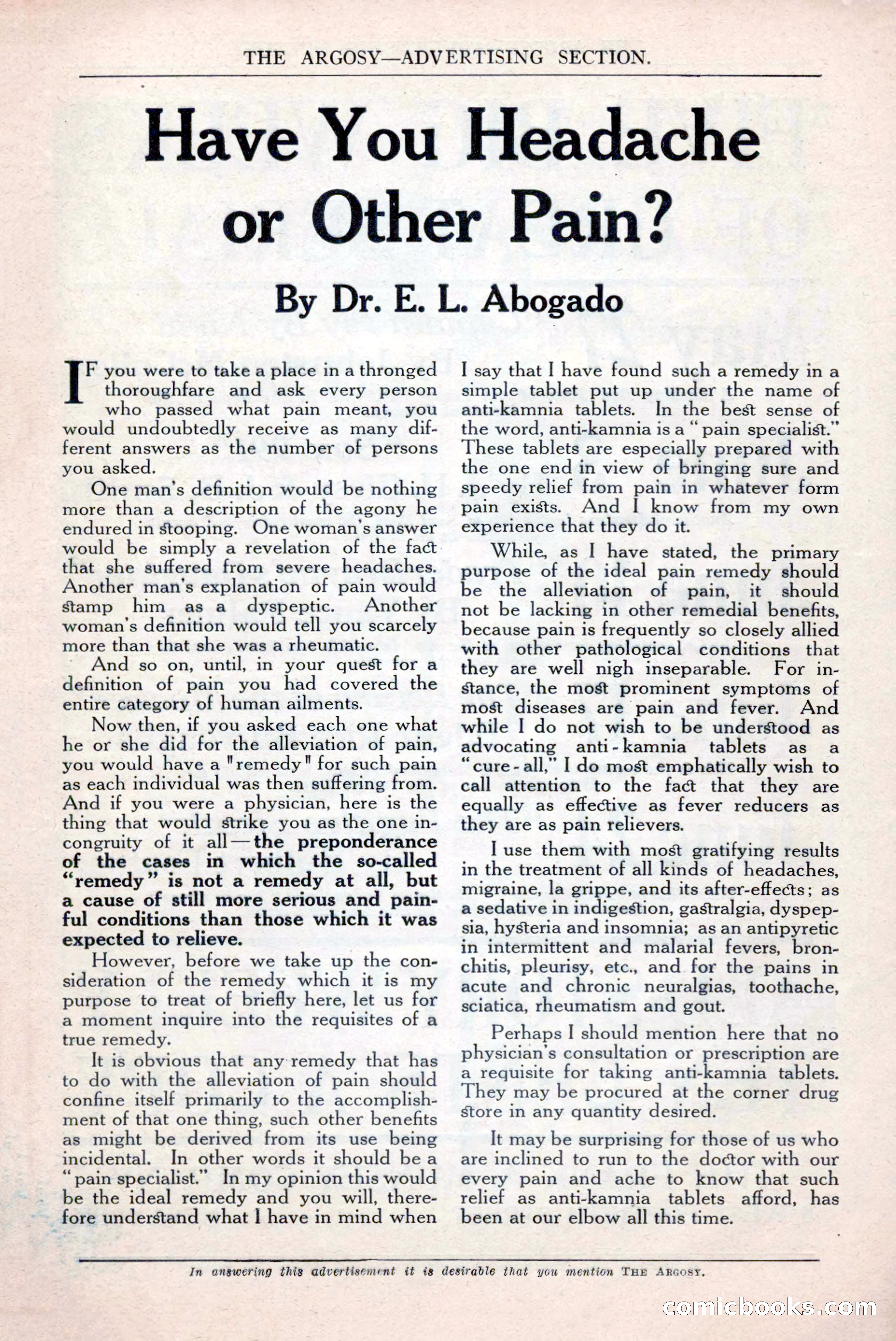 The Argosy, Vol. 82, No. 3 — page 203 of 212