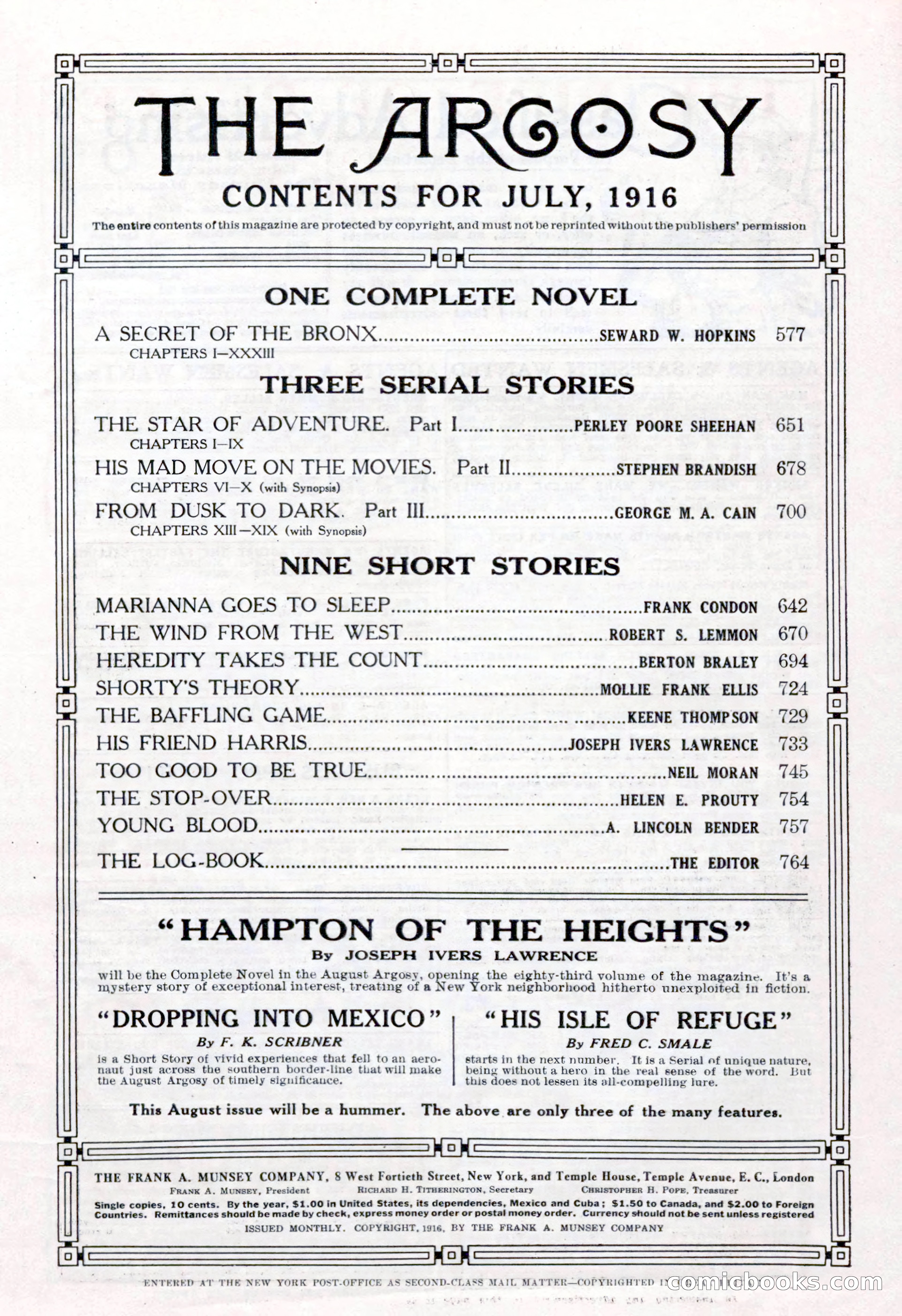 The Argosy, Vol. 82 No. 4 — page 5 of 208