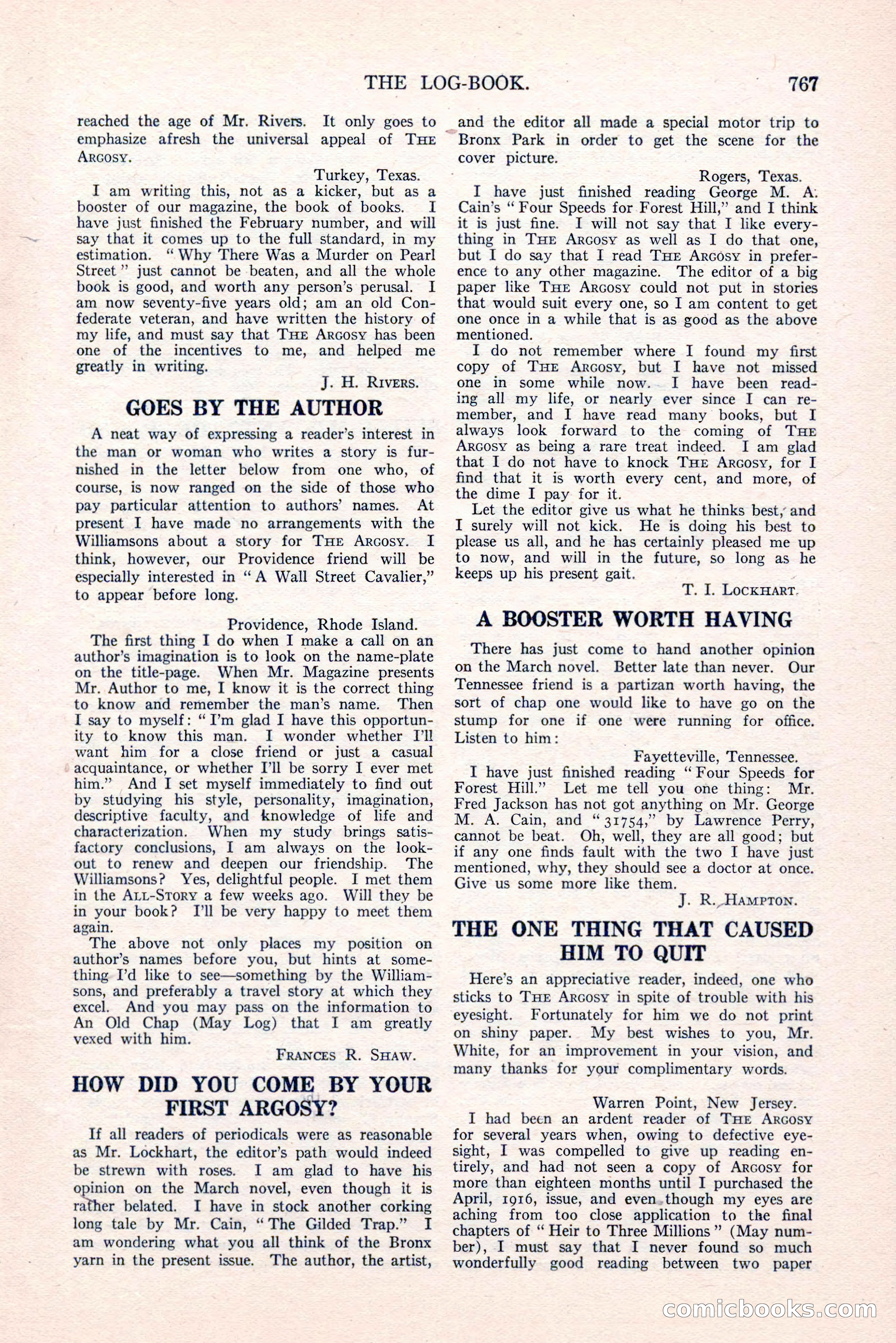 The Argosy, Vol. 82 No. 4 — page 201 of 208
