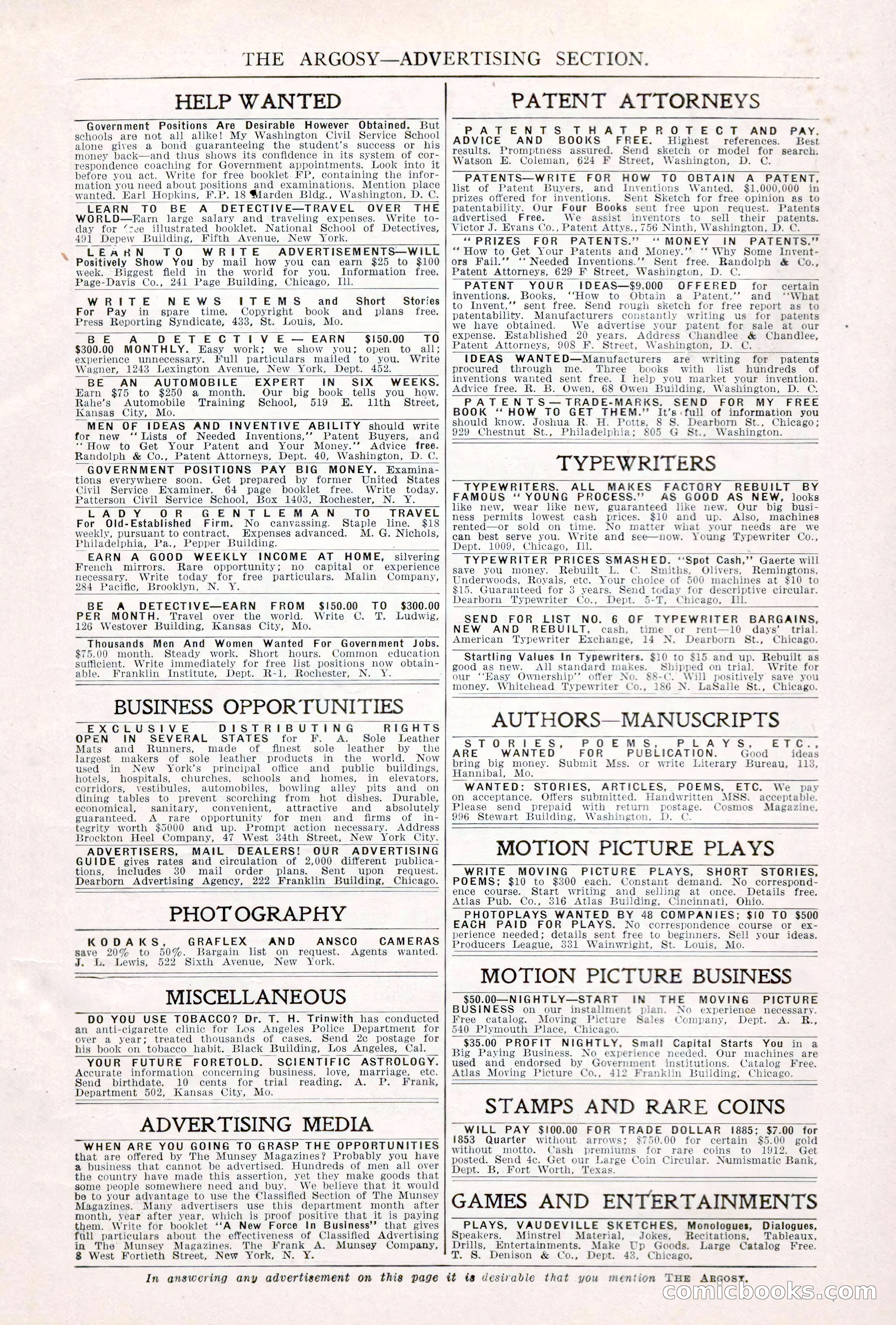 The Argosy, Vol. 84 No. 1 — page 7 of 212
