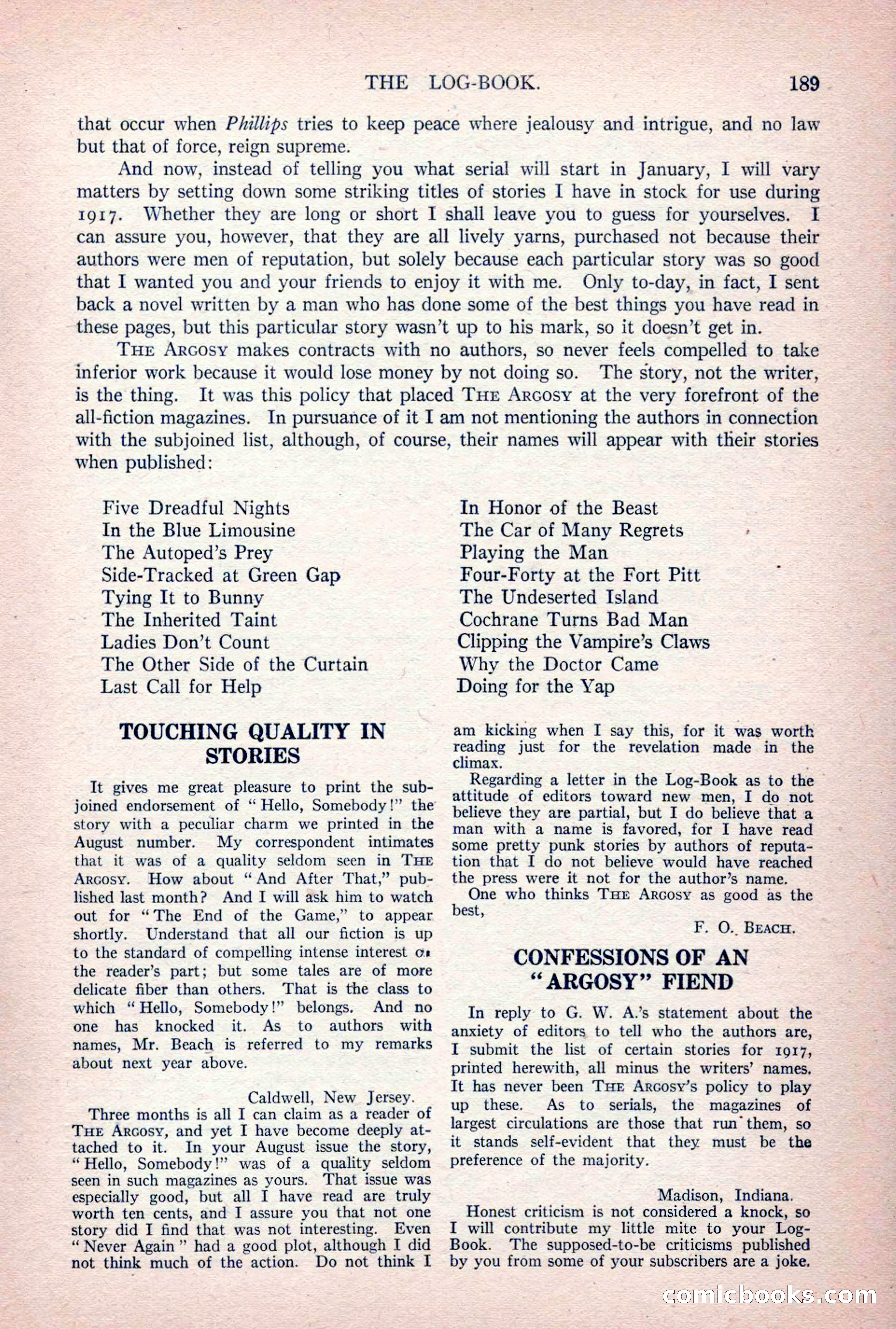 The Argosy, Vol. 84 No. 1 — page 199 of 212
