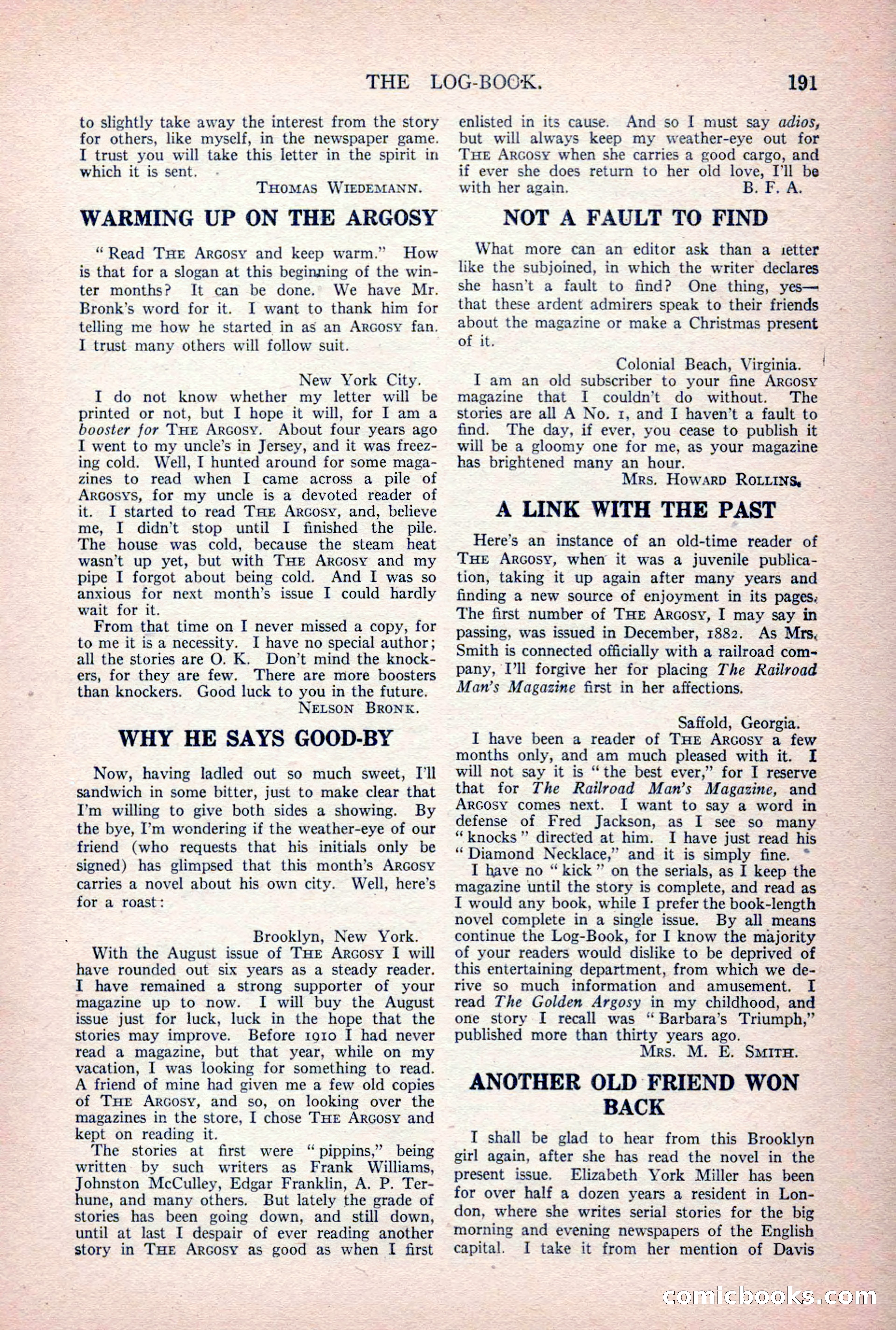 The Argosy, Vol. 84 No. 1 — page 201 of 212