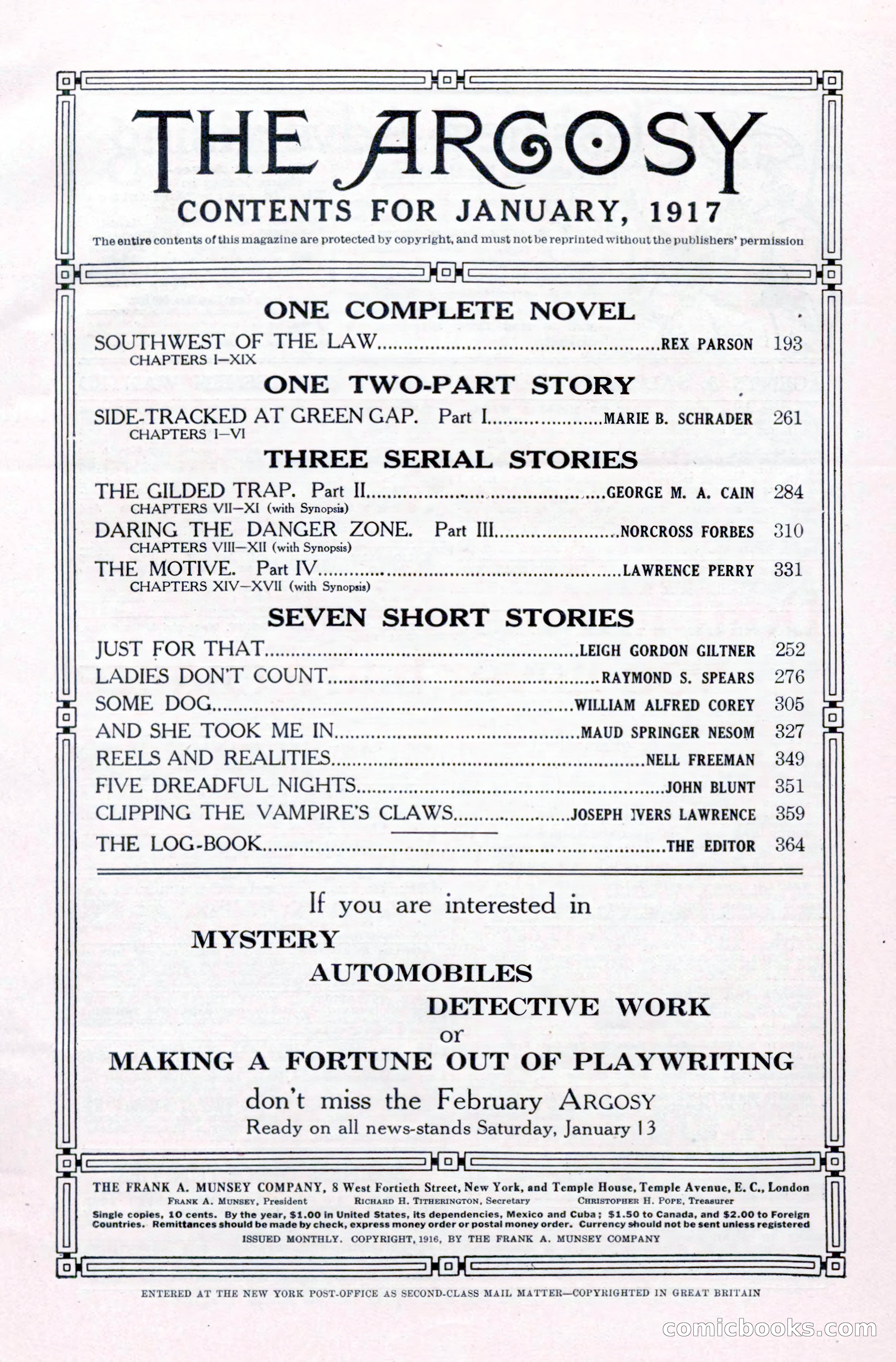 The Argosy, Vol. 84 No. 2 — page 5 of 192