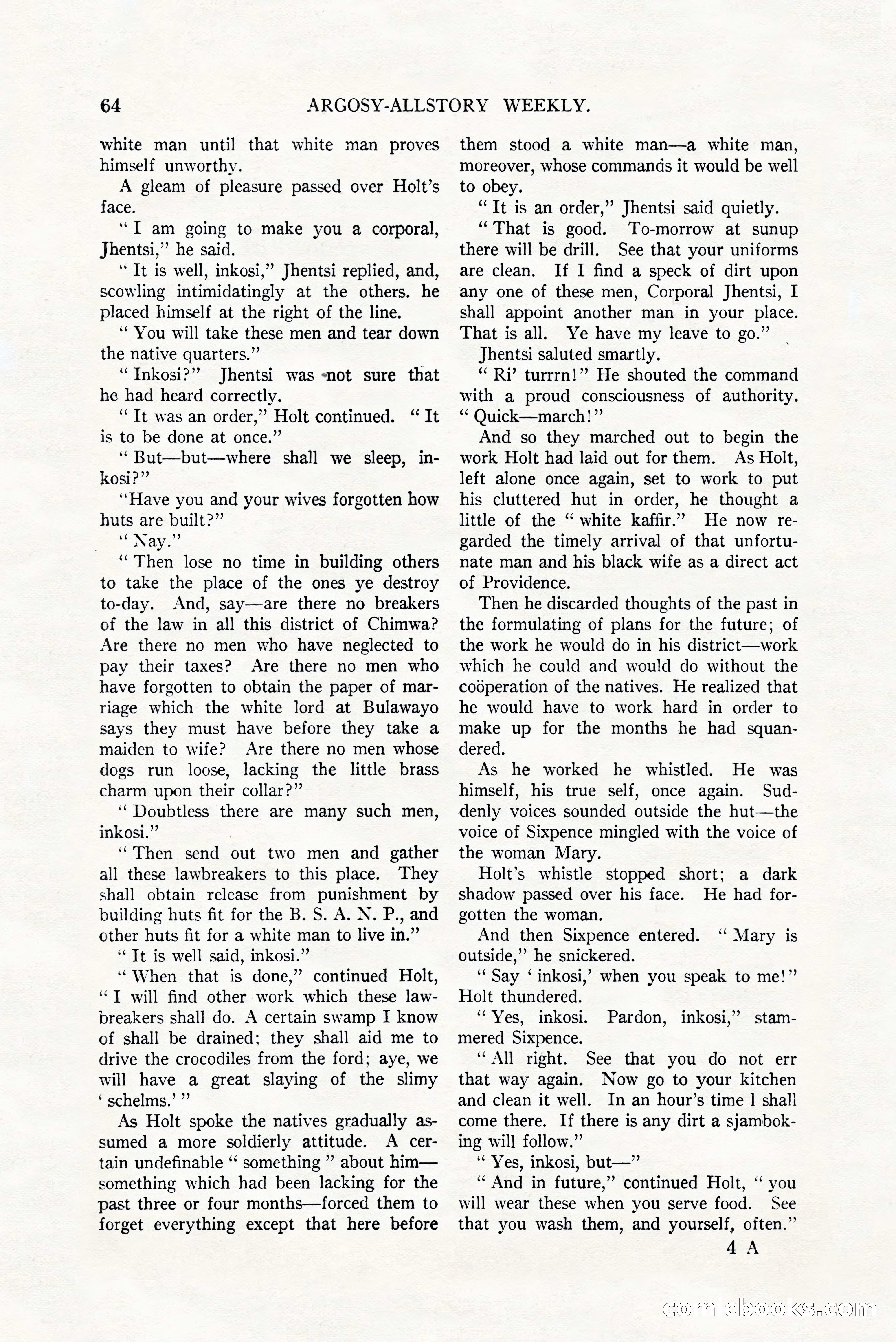 Argosy All-Story Weekly, July 8, 1922 — page 74 of 176