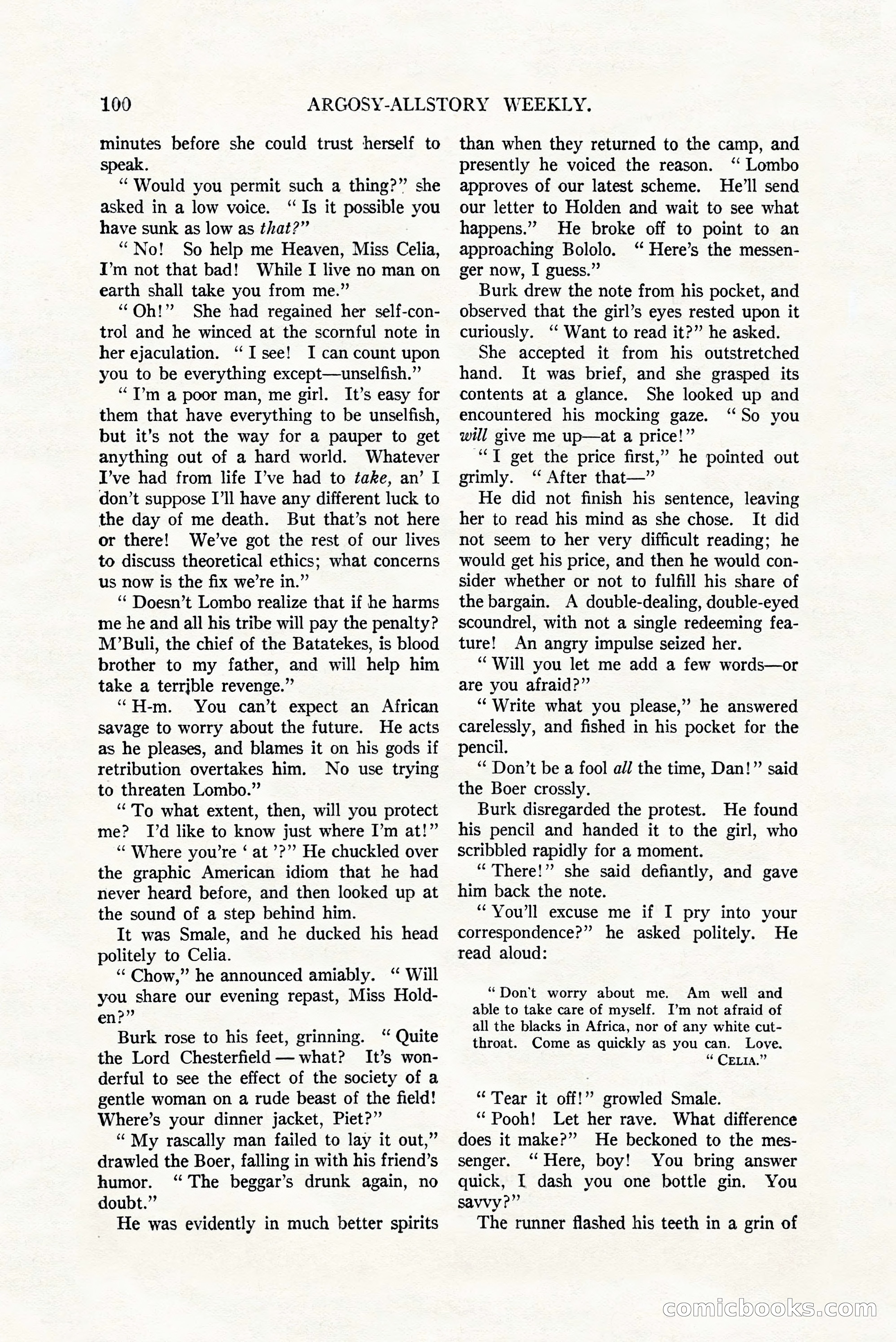 Argosy All-Story Weekly, July 8, 1922 — page 110 of 176