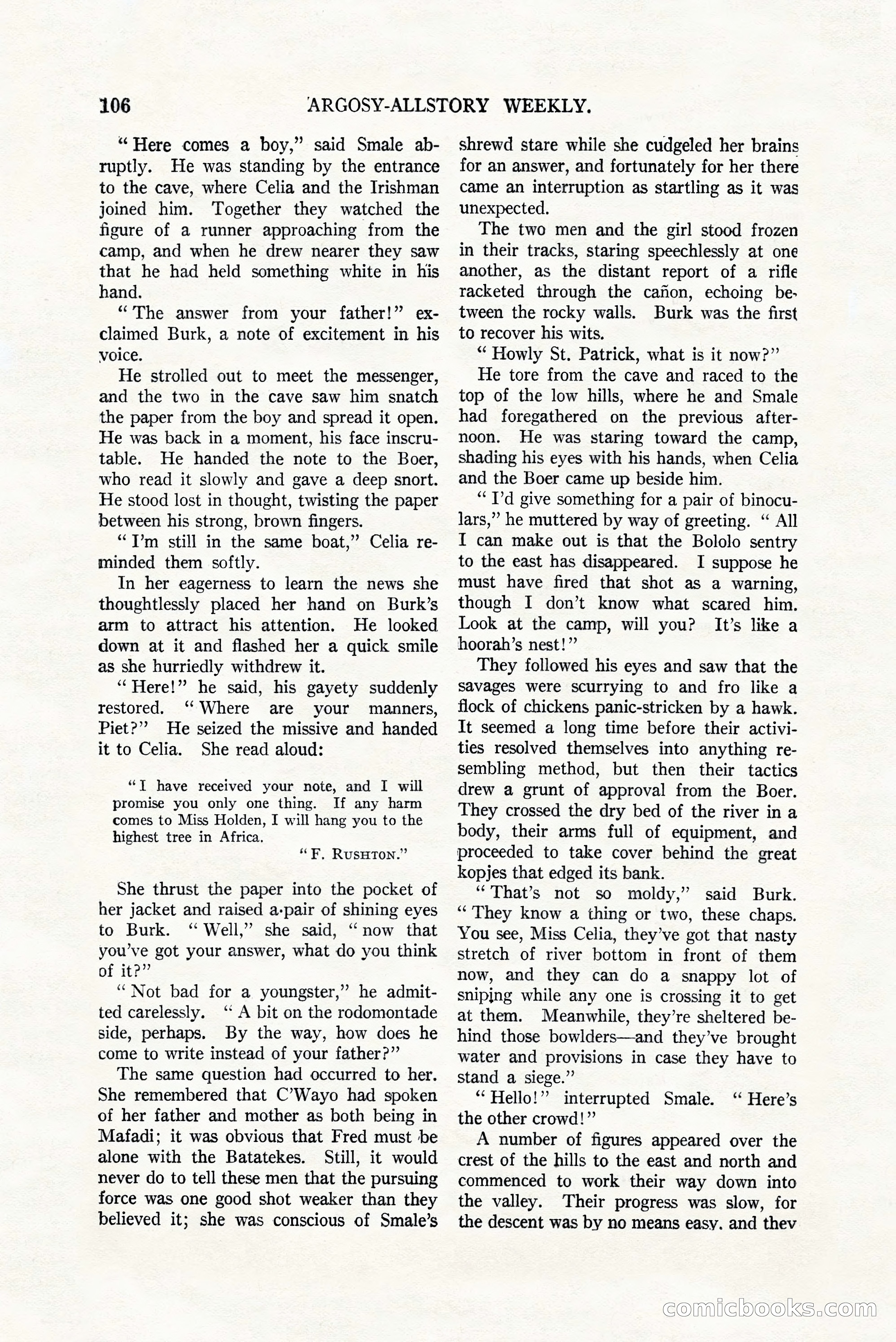 Argosy All-Story Weekly, July 8, 1922 — page 116 of 176